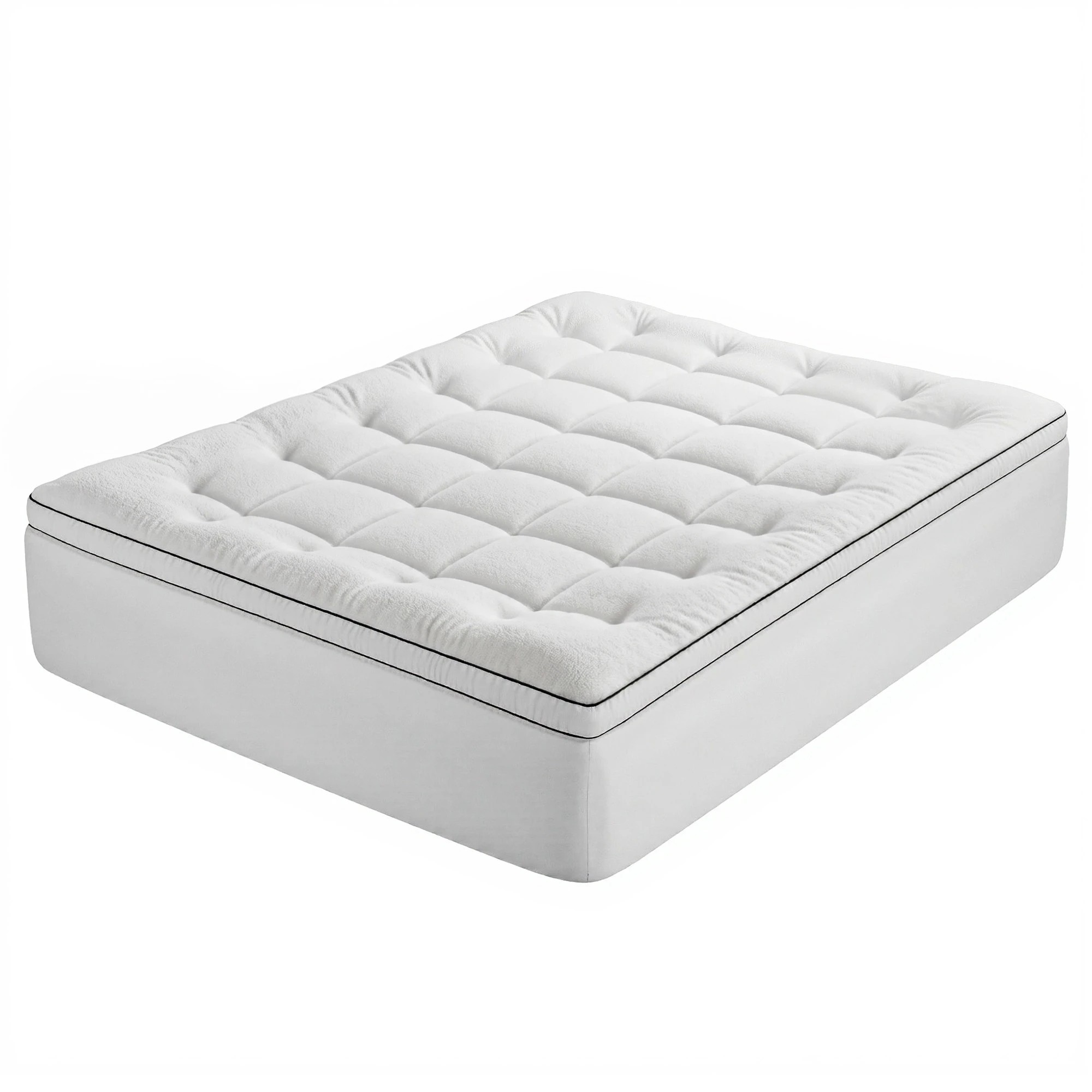 1 Giselle Bedding Mattress Topper 5cm Coral Fleece - Queen Bed - White, 1 of 9
