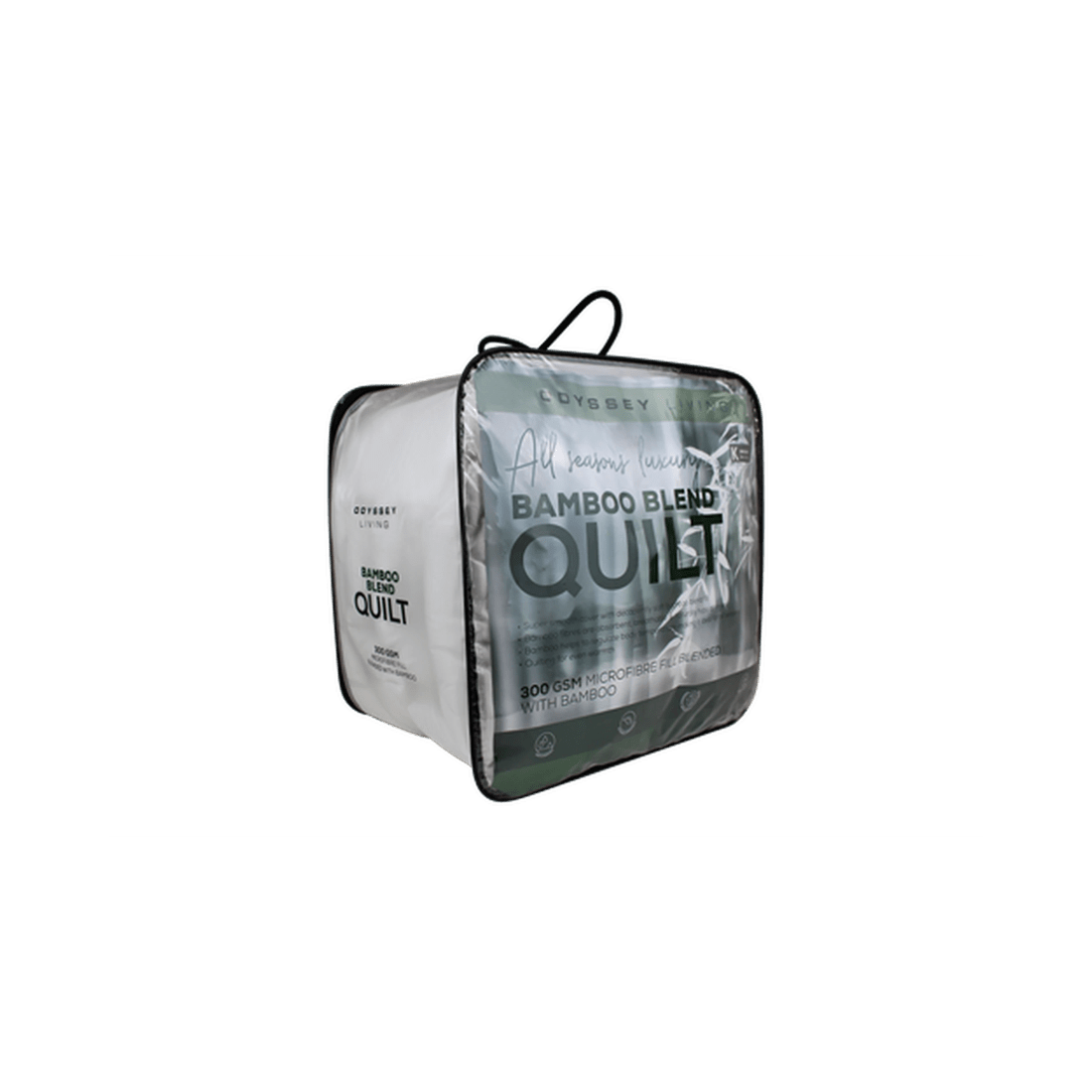 1 Odyssey Living Microlush Bamboo Blend Quilt — 300gsm King (240 x 210 cm) - White, 1 of 4