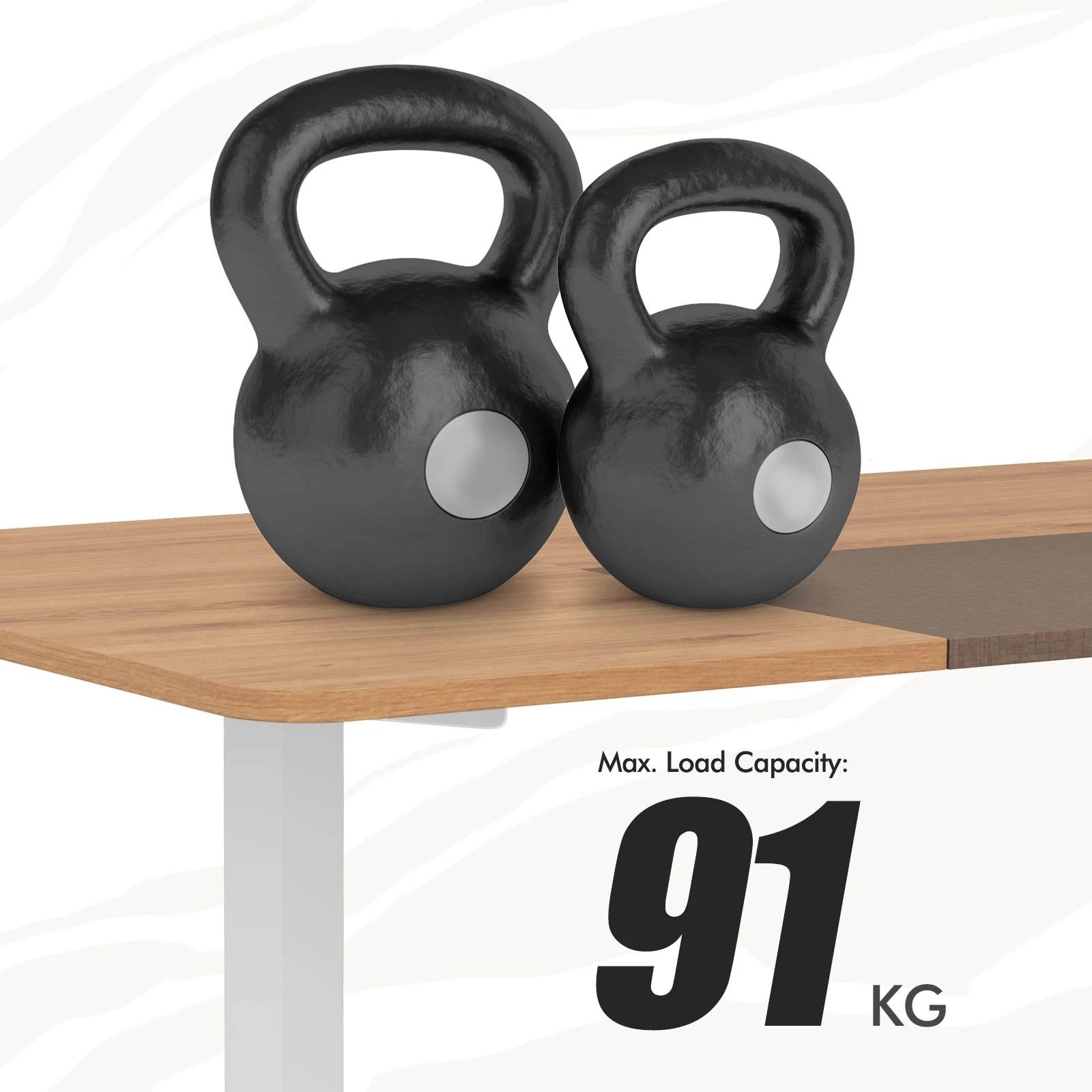 5 Costway 140cm Electric Standing Desk Motorised Sit Stand Table - Beige, 5 of 10