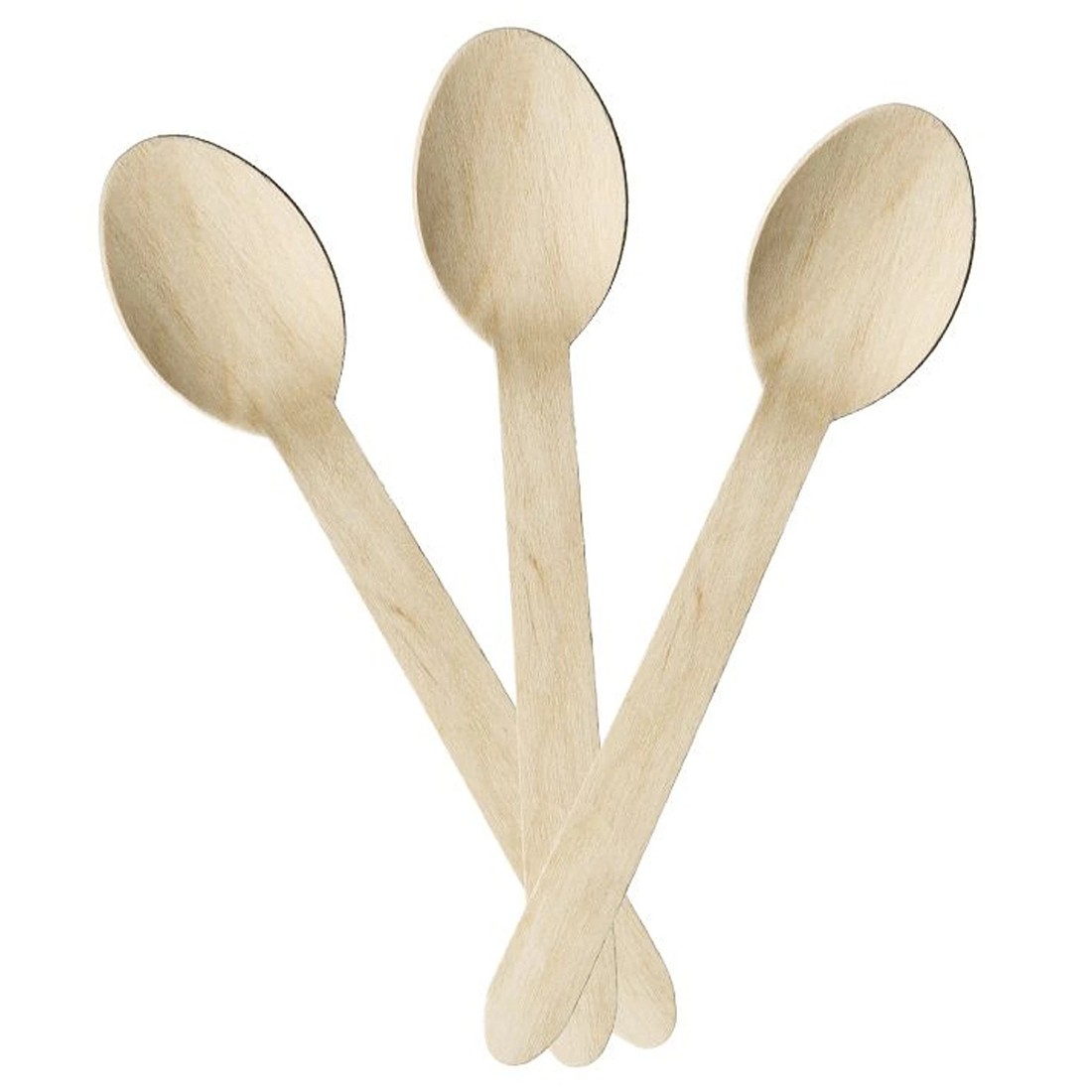 1 Party Maker Eco Wooden Spoons (Bulk pack of 100), 1 of 2