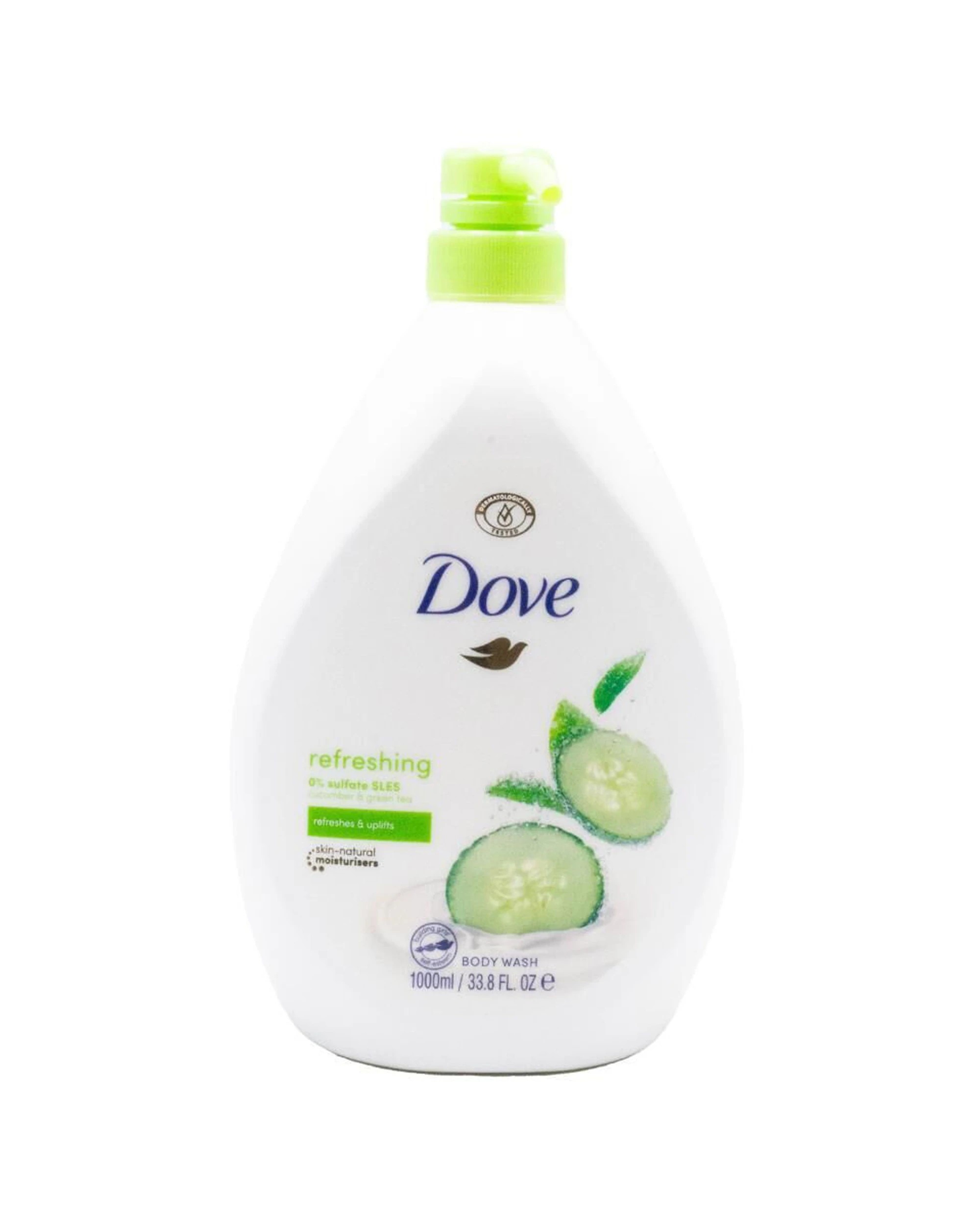 1 Dove Refreshing Body Wash Cucumber Tea Hydrating Care Moisturising Formula 1000ml - White, 1 of 2