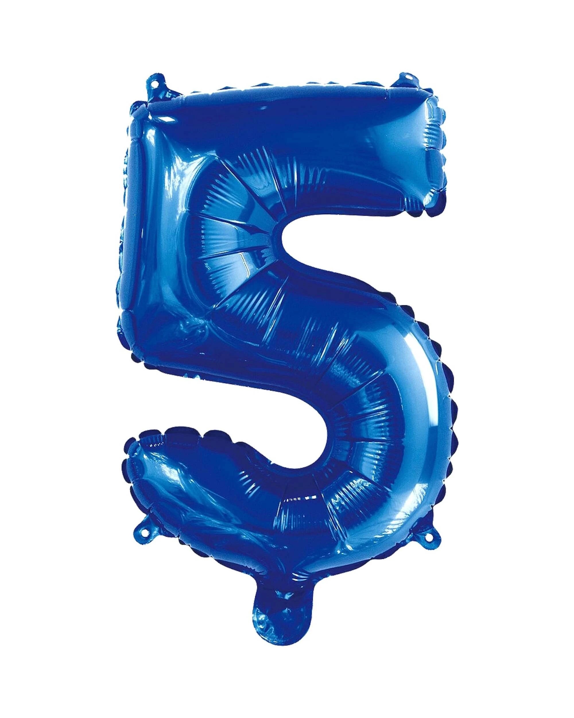 1 Meteor Number 5 Foil Air Fill Balloon 35.5cm - Blue, 1 of 2
