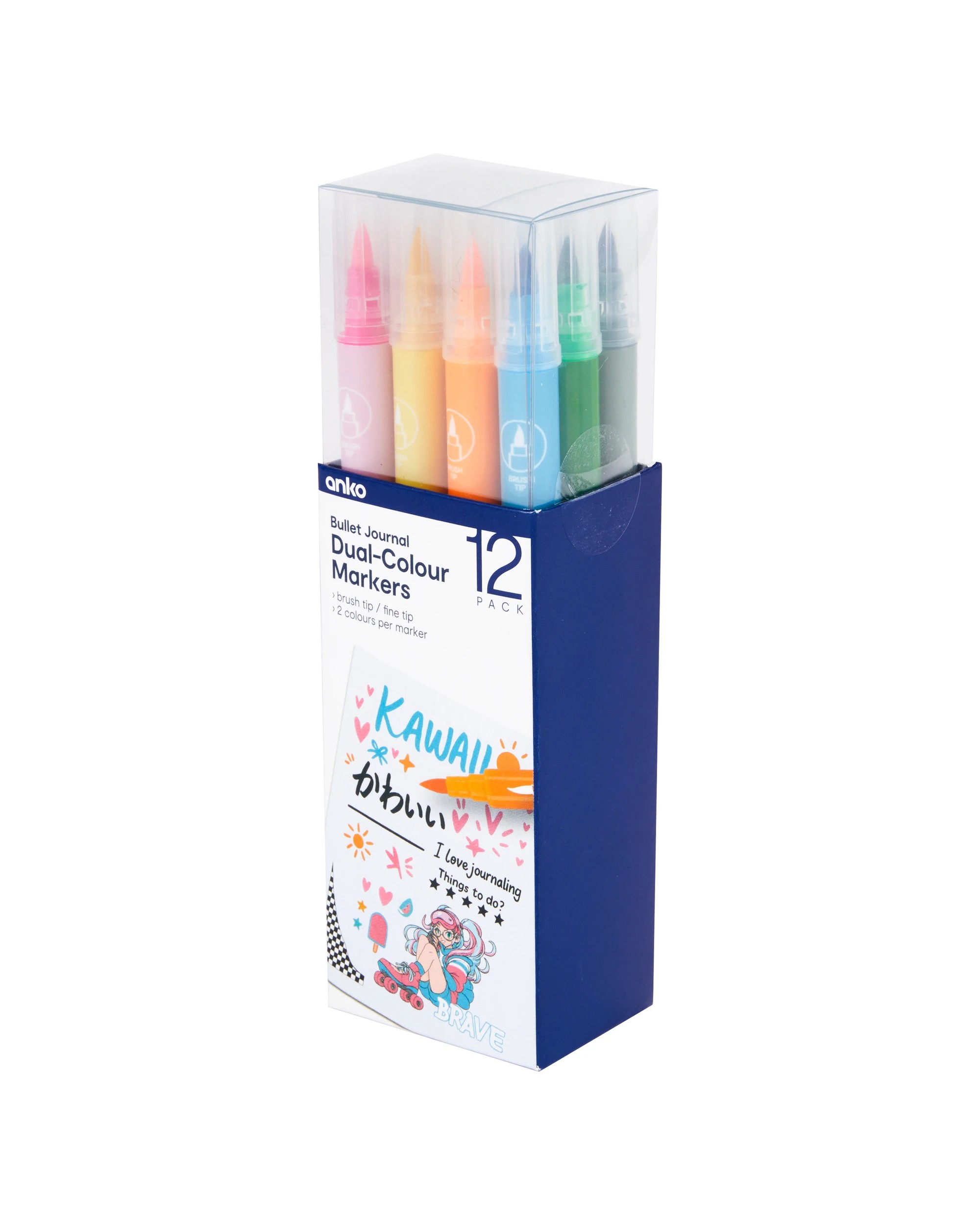 2 12 Pack Bullet Journal Dual-Colour Markers, 2 of 9