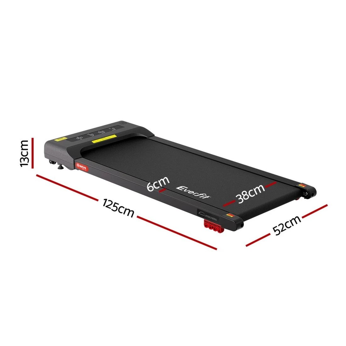 2 Everfit Treadmill Electric Walking Pad Incline Under Desk Home Gym 380mm - Black, 2 of 10