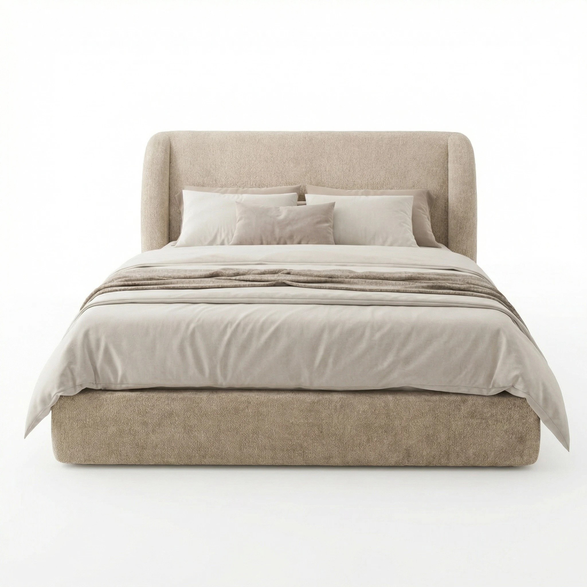 2 Milano Urbana Luxe Tool Free Jacquard Bed Frame - Brown, 2 of 4