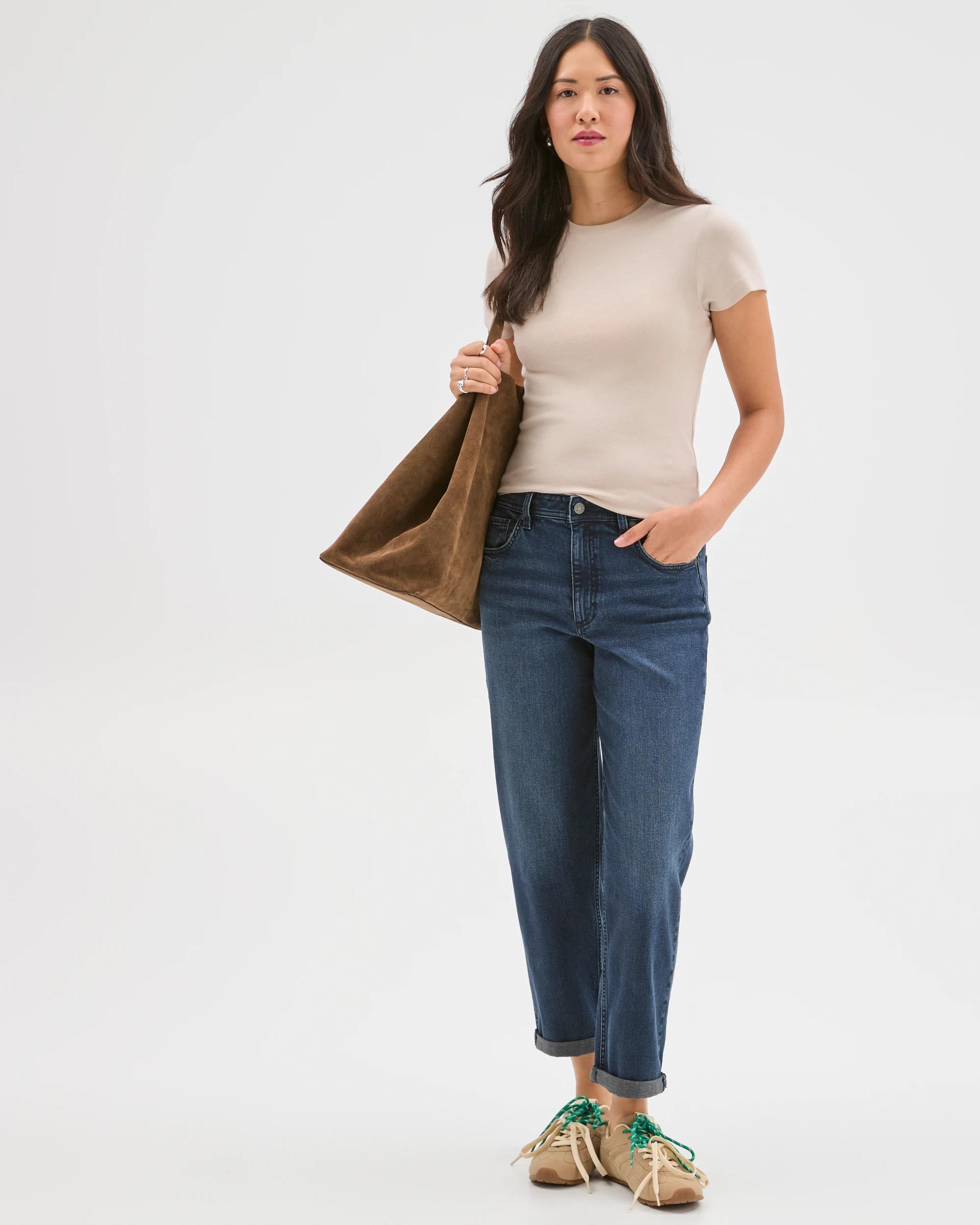 1 Target Denim Mid Rise Courtney Girlfriend Denim Jeans MOONLIGHT, 1 of 7