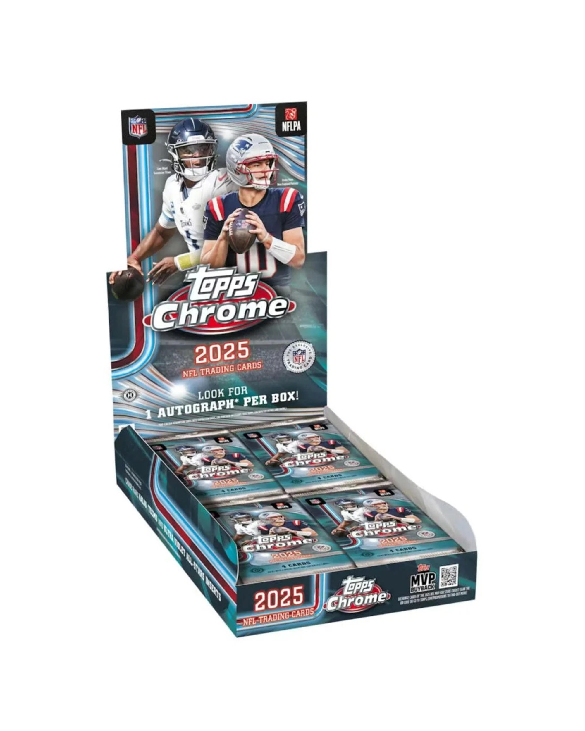 1 Topps 2025 NFL Chrome Football Hobby Box, 1 of 2