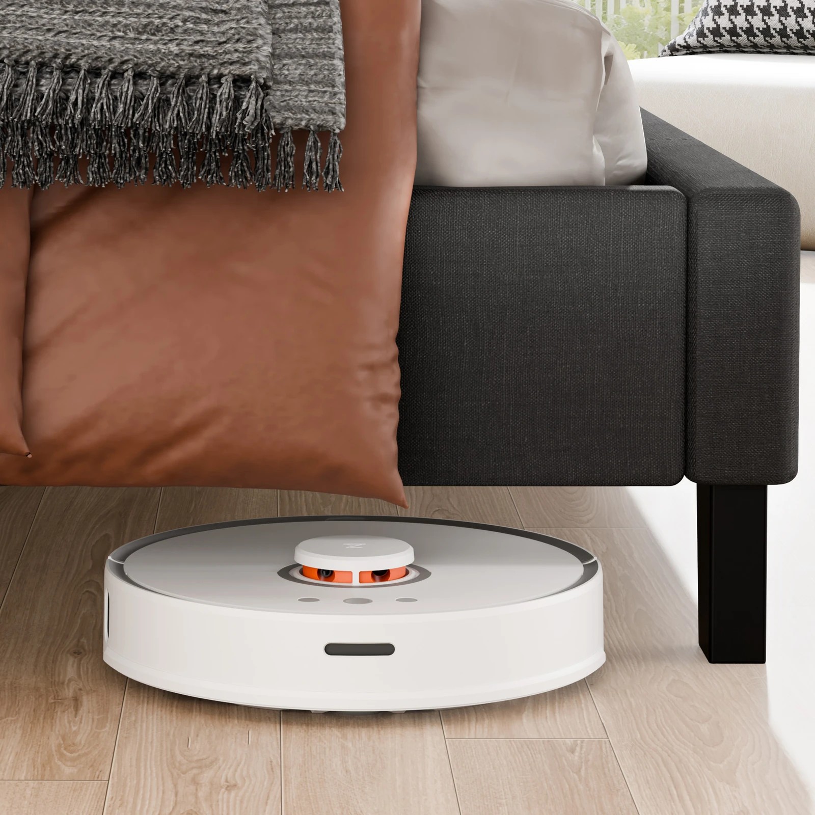 6 Alfordson Bed Frame Double Size Wooden Slats Platform Fabric Paula - Charcoal, 6 of 10