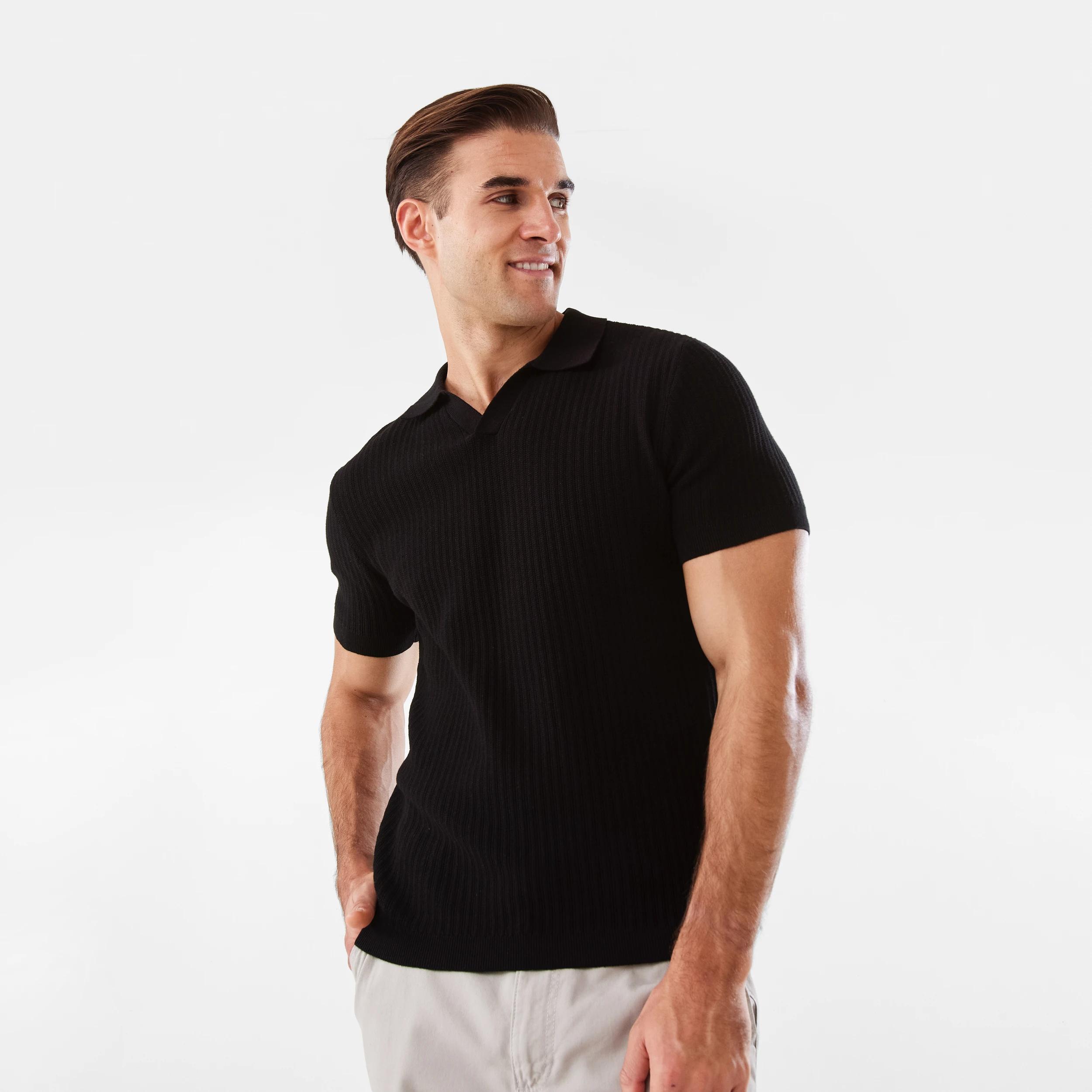 1 Knit Polo Shirt BLACK, 1 of 6