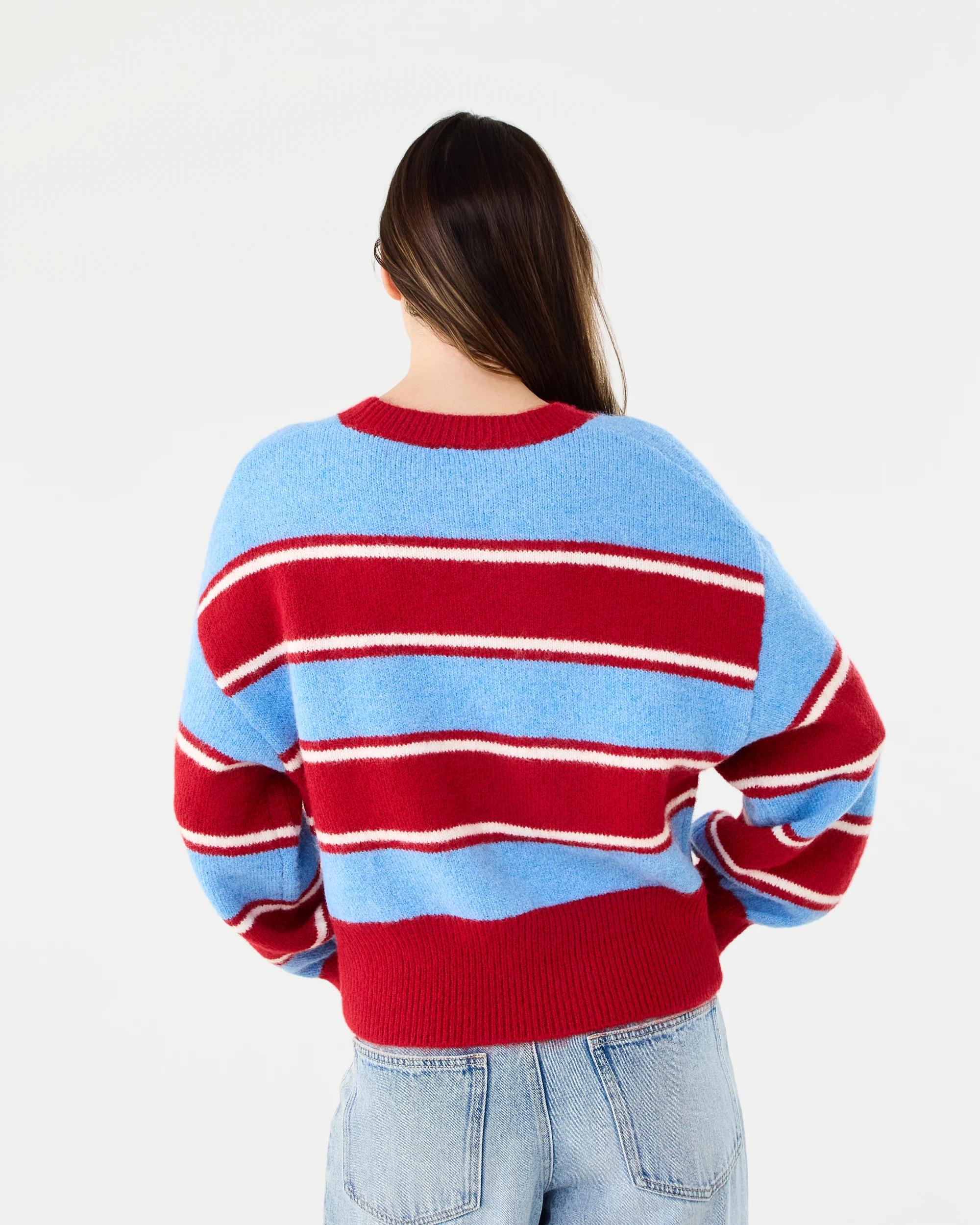 3 Fluffy Stripe Jumper Red Stripe, 3 of 7