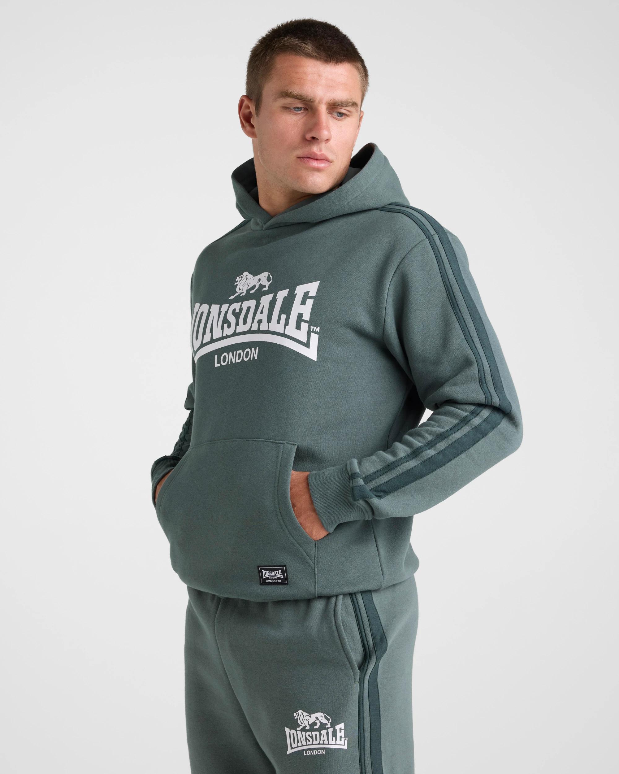 4 Lonsdale London Long Sleeve Hoodie KELP GREEN, 4 of 5