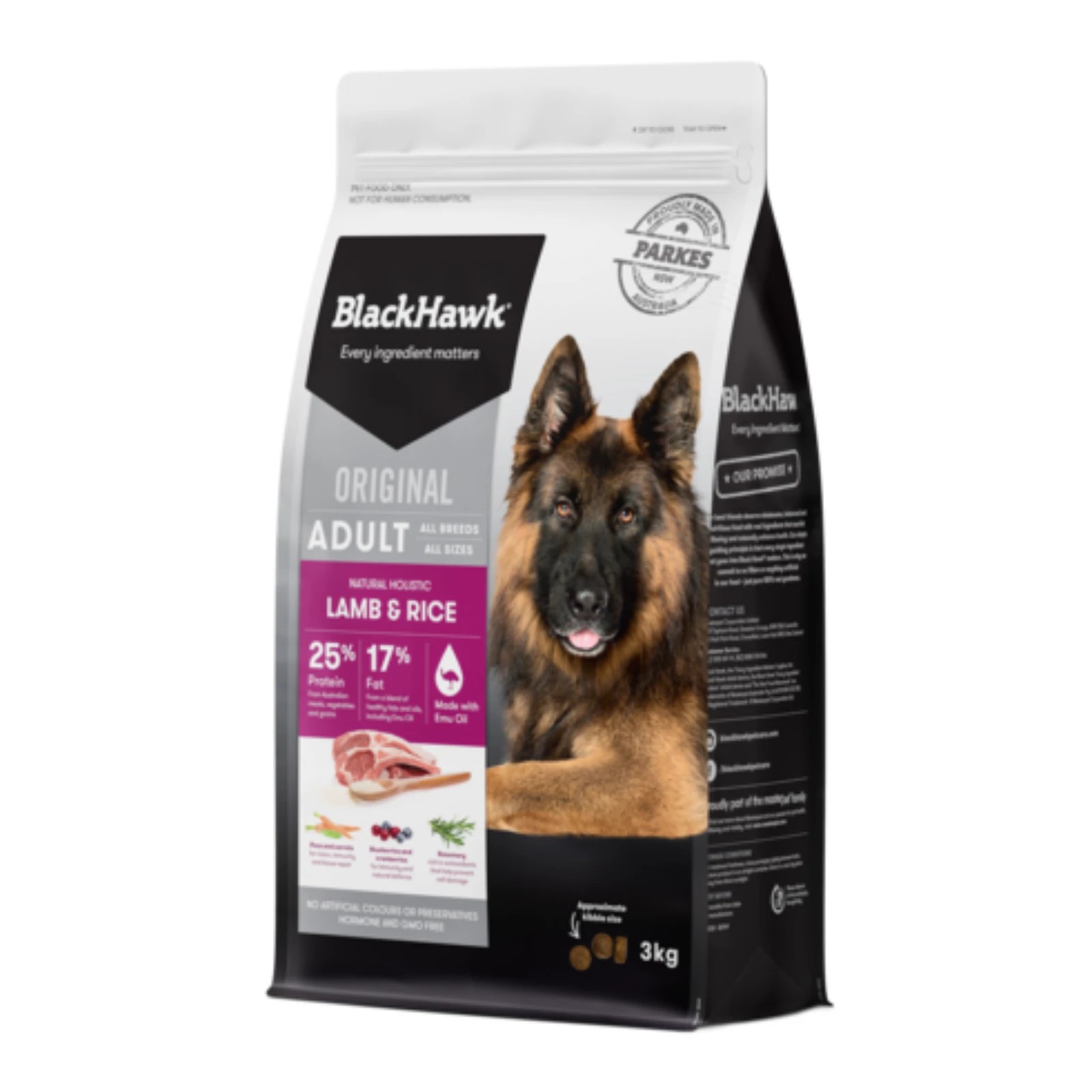 1 Black Hawk Lamb And Rice Dry Dog Food - 3kg, 1 of 2