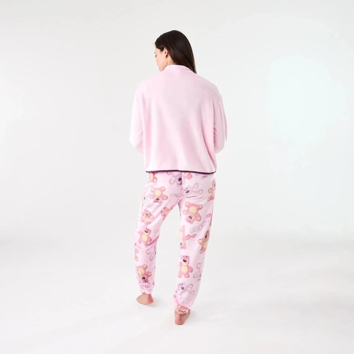 3 Lotso License Fleece Top and Pants Pyjama Set Lotso Pink, 3 of 8