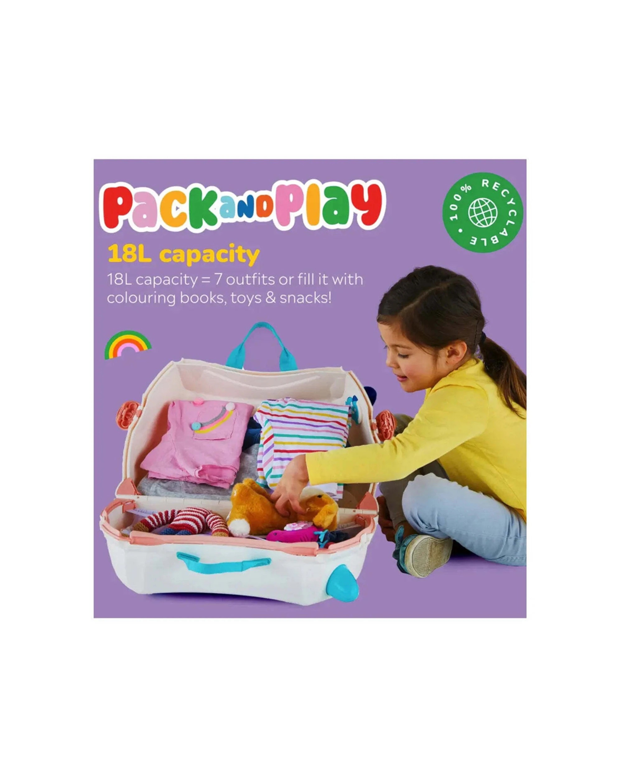 4 Trunki Lola The Llama Ride On Suitcase Carry-On Bag Travel Luggage - Multi, 4 of 8