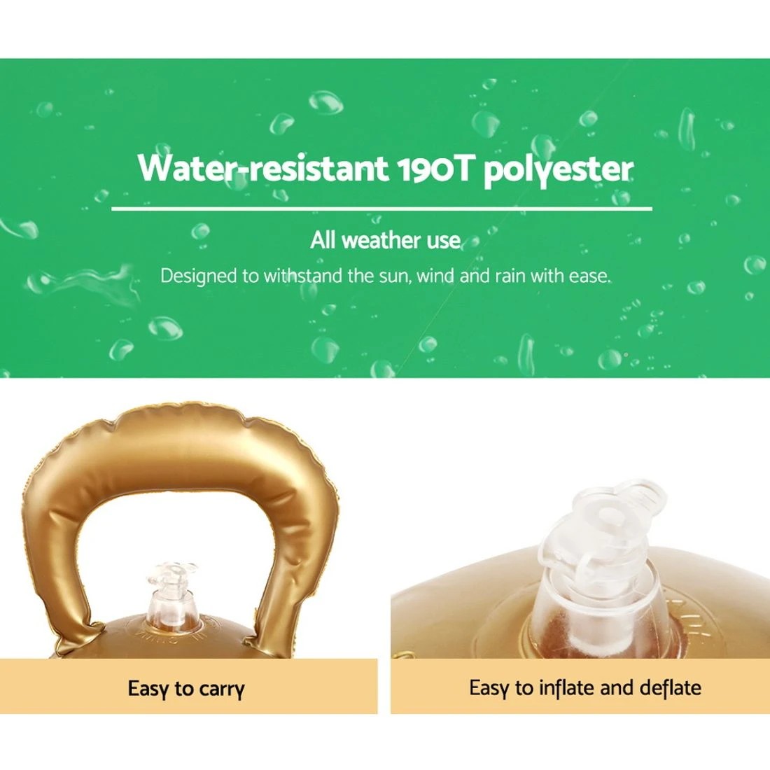 4 Jingle Jollys Christmas Inflatable Ball Bauble 60cm Outdoor Decoration Green Durable Space Saving Modern Decor - Green, 4 of 4