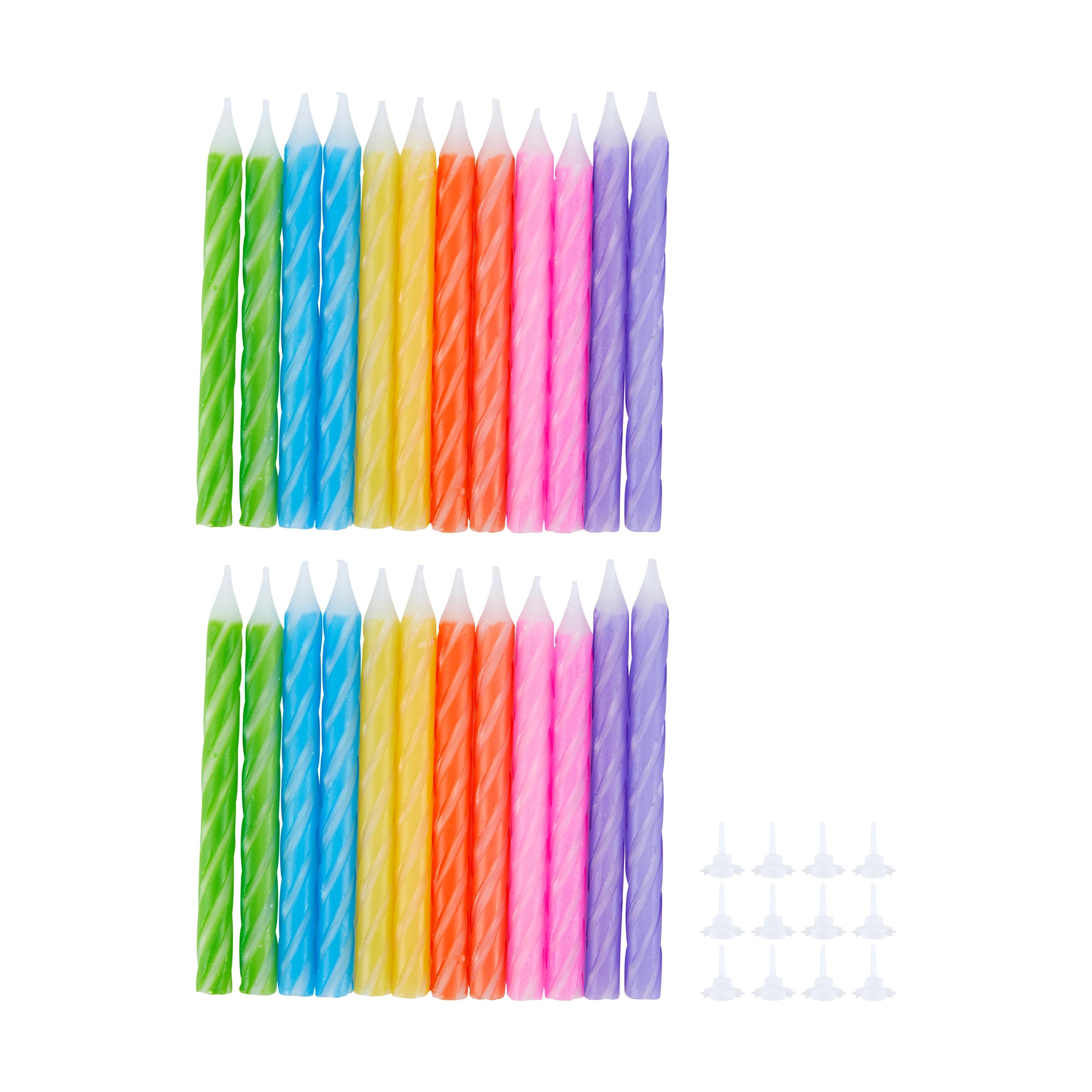 1 24 Pack Rainbow Colour Striped Candles, 1 of 3