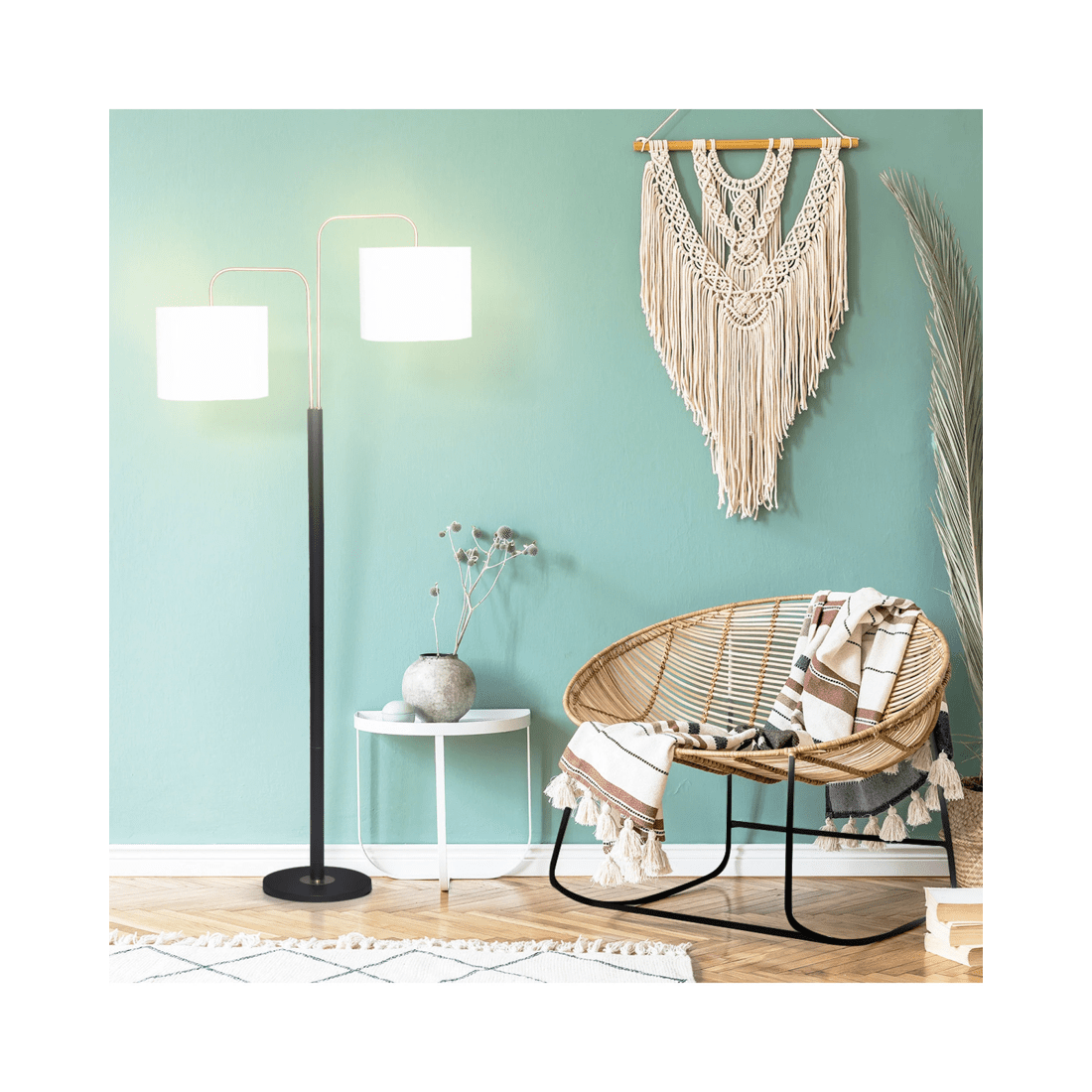 4 Sarantino Black Metal Task Floor Lamp, 4 of 7