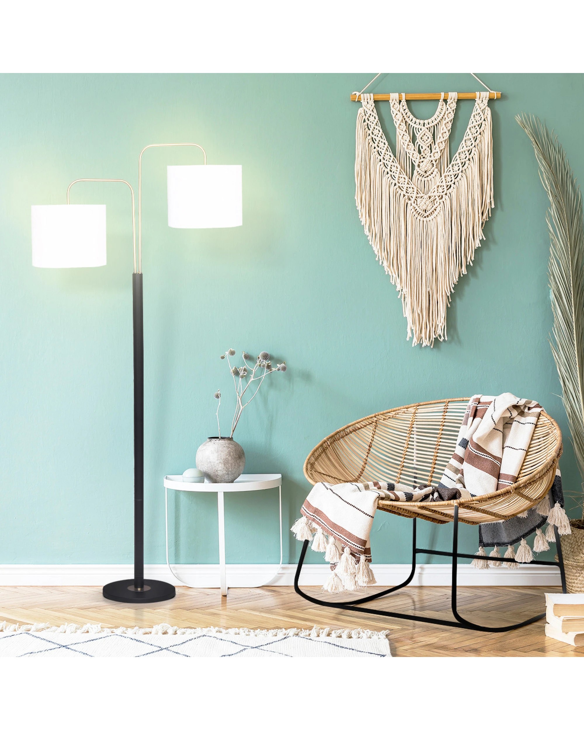 4 Sarantino Black Metal Task Floor Lamp, 4 of 7