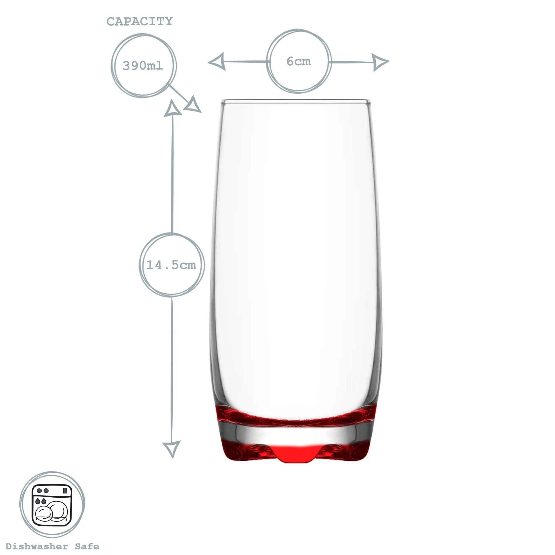3 LAV Adora Highball Cocktail Glasses - 390ml - Pack of 6 Glasses - Multi, 3 of 6