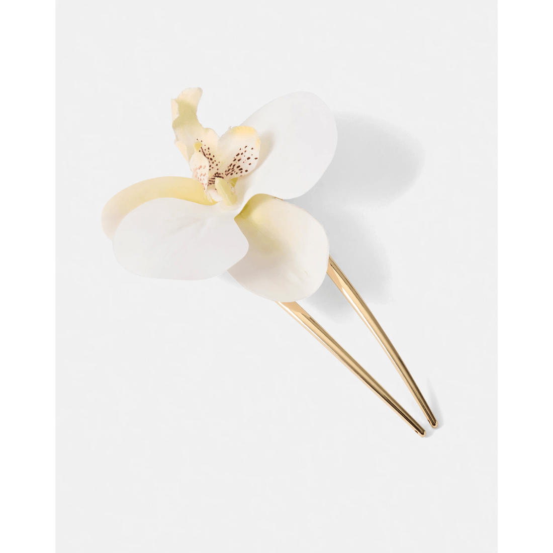 1 Orchid French Hair Pin - White, 1 of 4