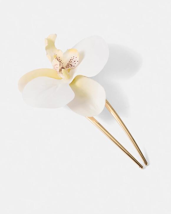 Orchid French Hair Pin - White