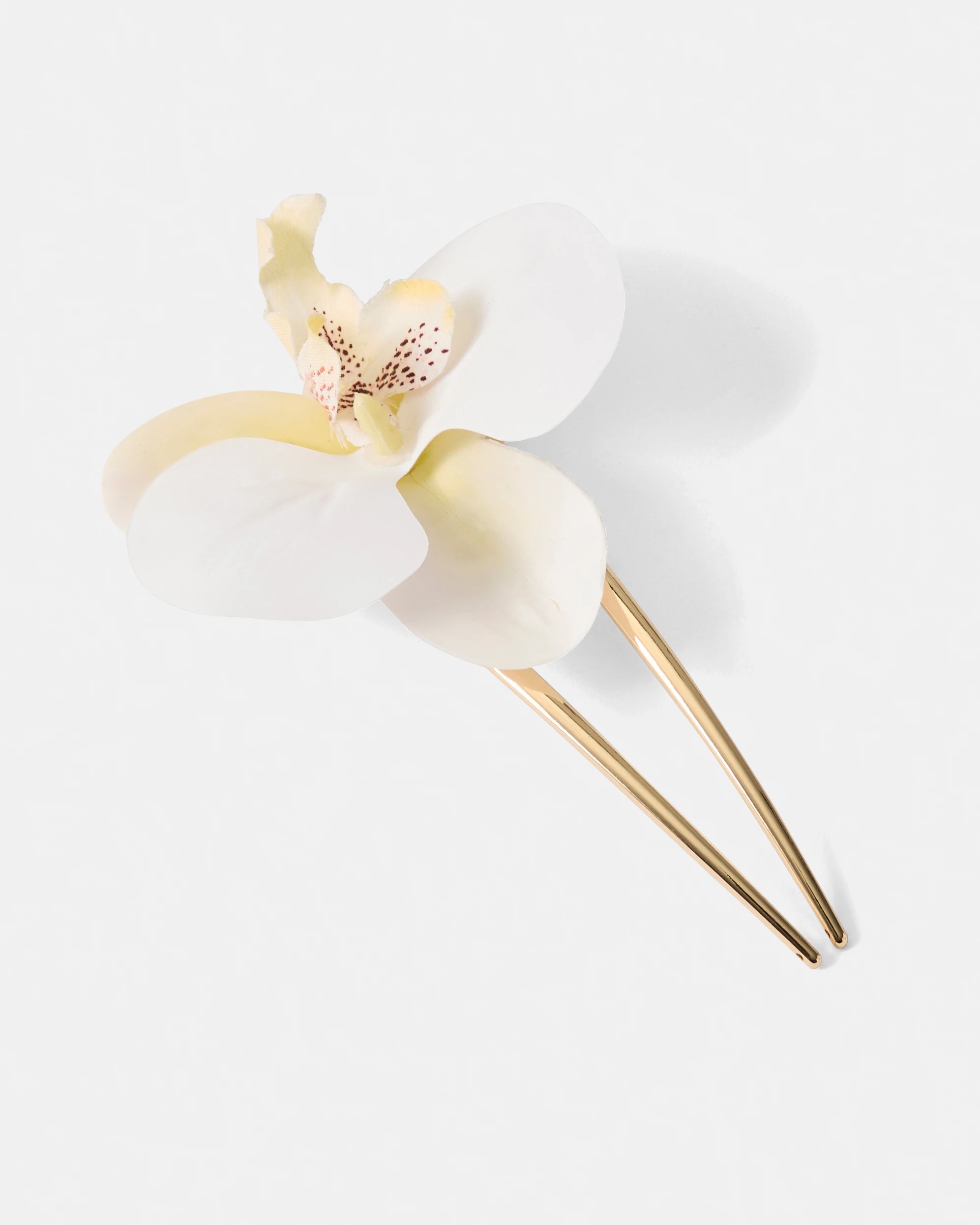 1 Orchid French Hair Pin - White, 1 of 4