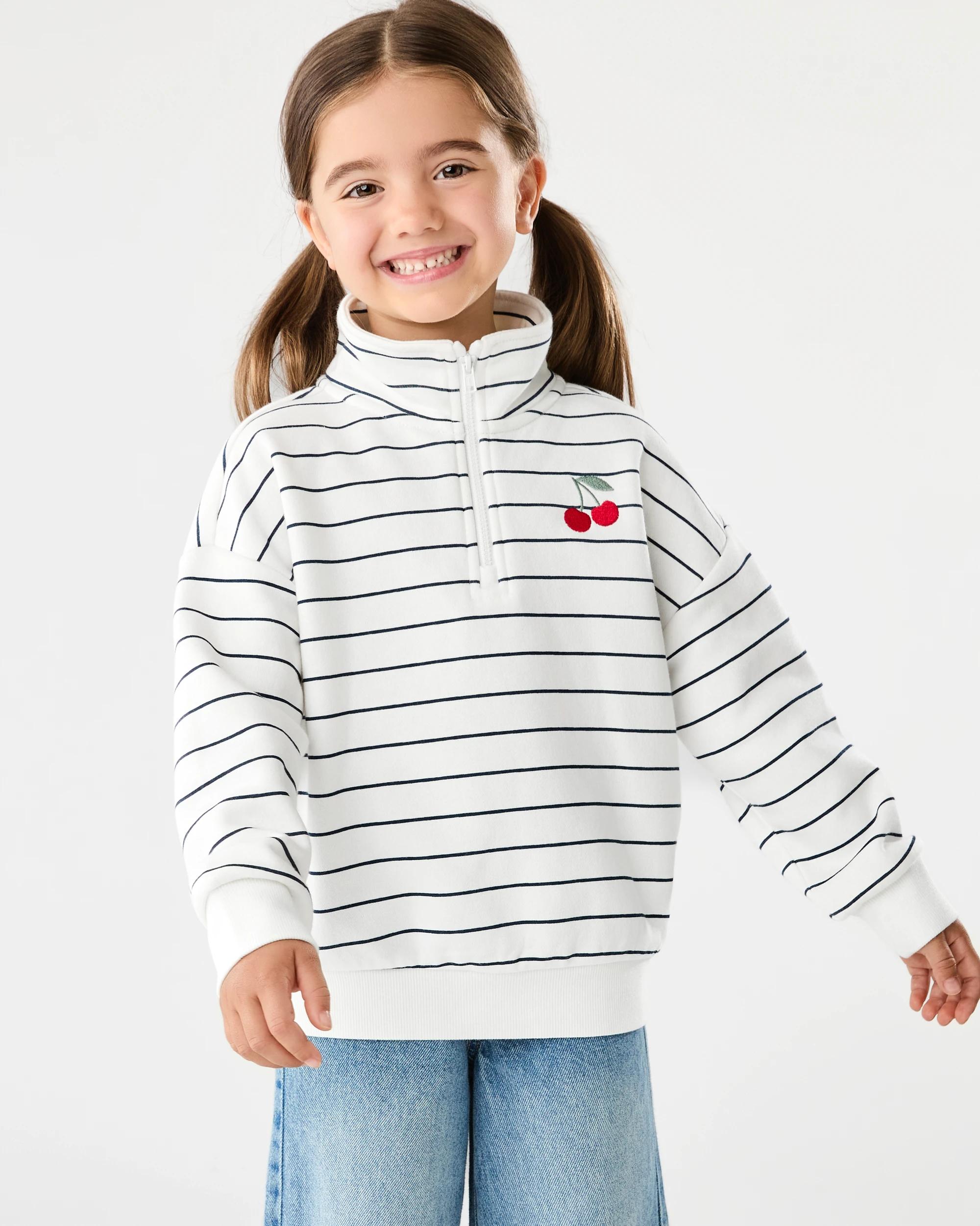 1 Quarter Zip Sweatshirt Mlti Strp, 1 of 7