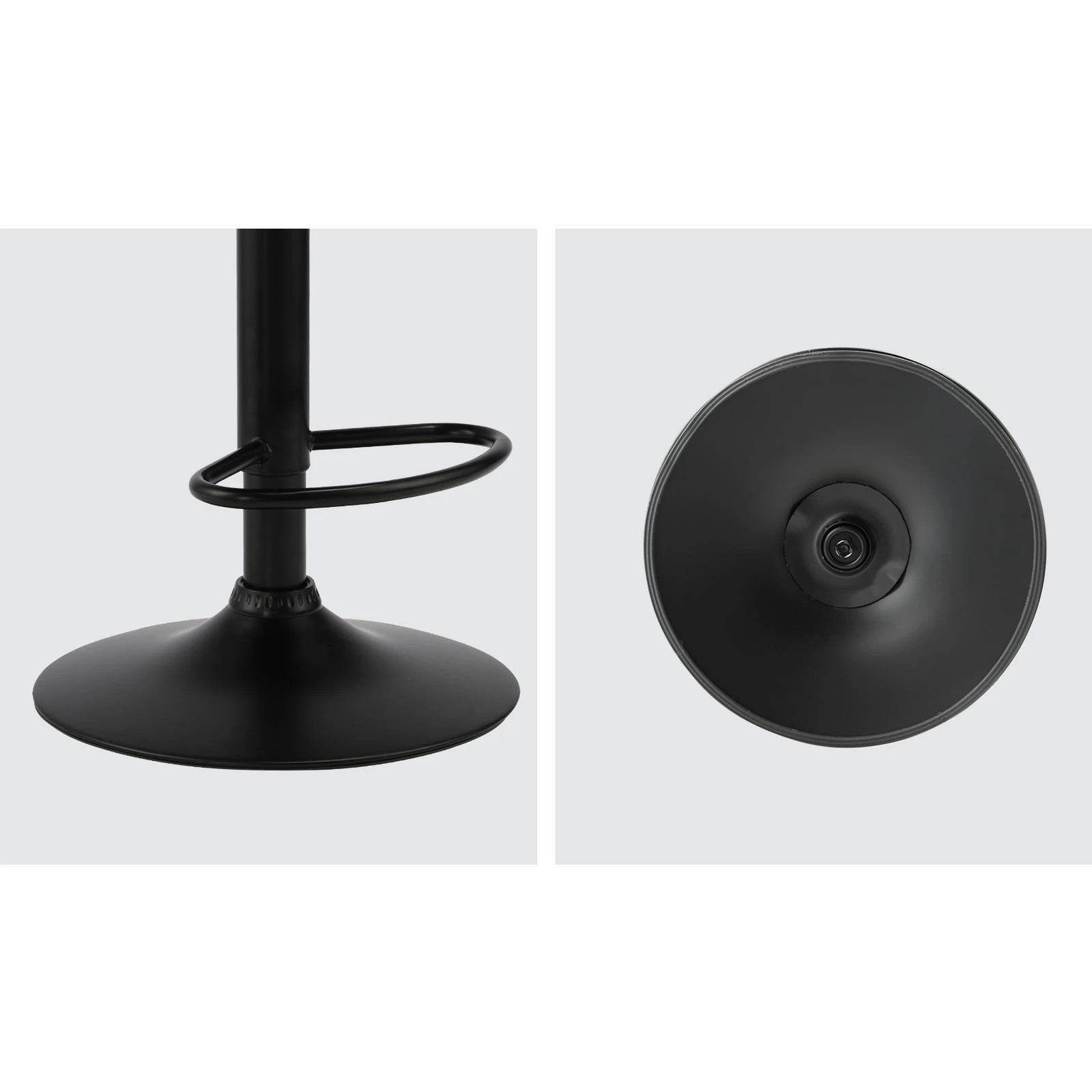 4 Oikiture Set Of 4 Kitchen Bar Stools Gas Lift Swivel Chairs Stool Wooden Leather
 - Black, 4 of 7