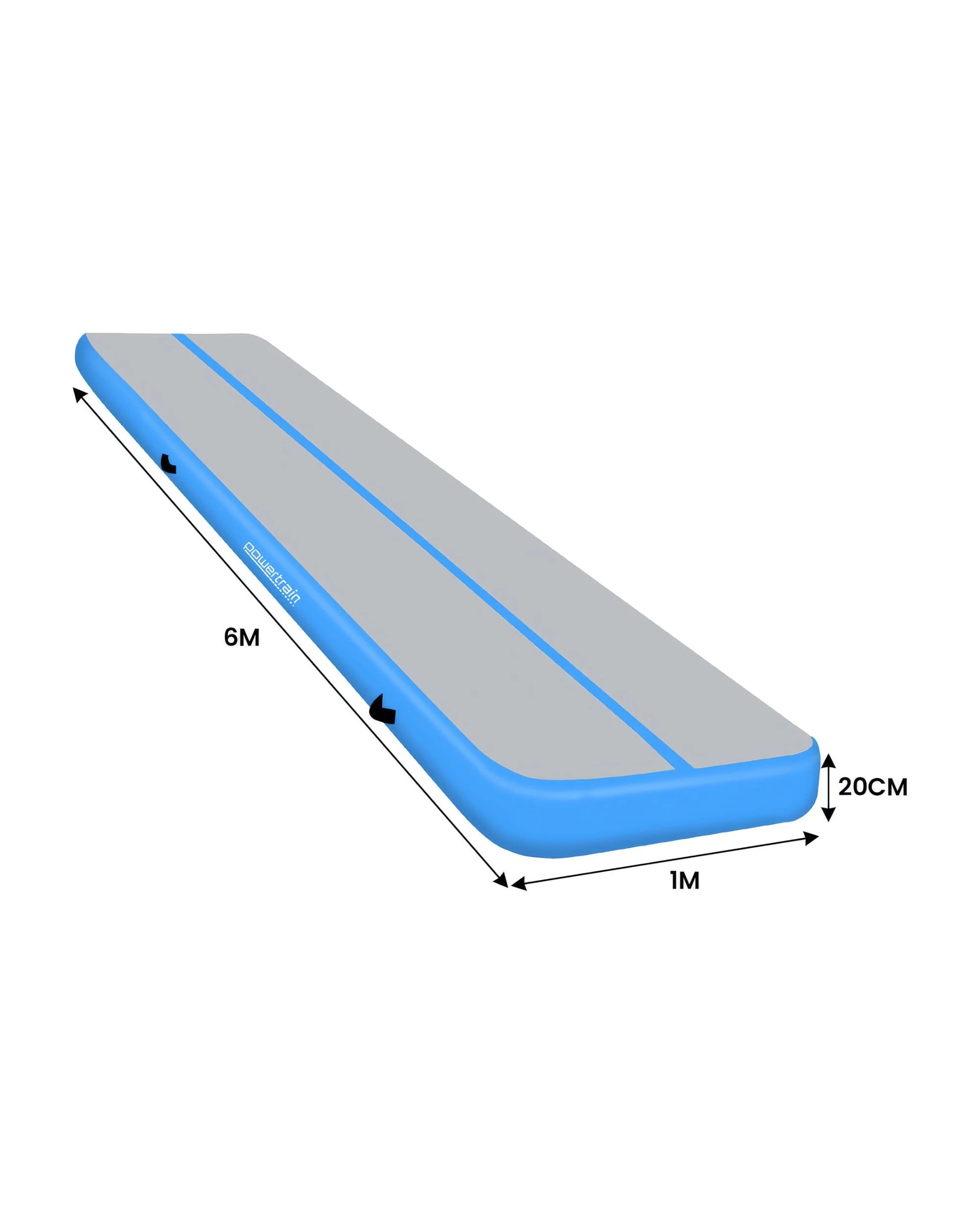 3 Powertrain 6M 20cm Air Track Gymnastics Tumbling Airtrack Exercise Yoga Mat Balance Beam Inflatable - Blue, 3 of 5
