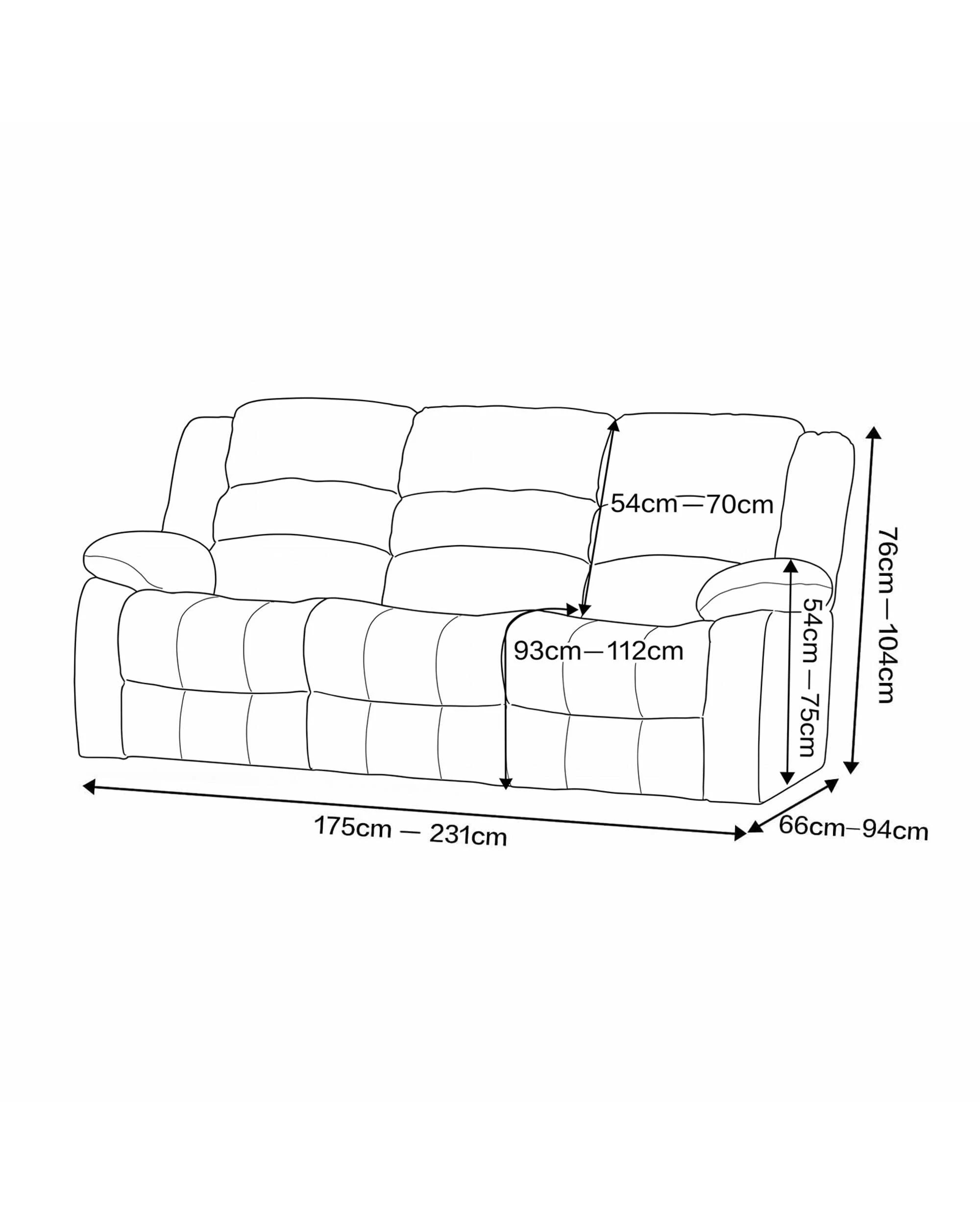 6 Smarcute 3 Seater Velvet Recliner Chair Sofa Couch Cover 8 Pieces - Brown, 6 of 6