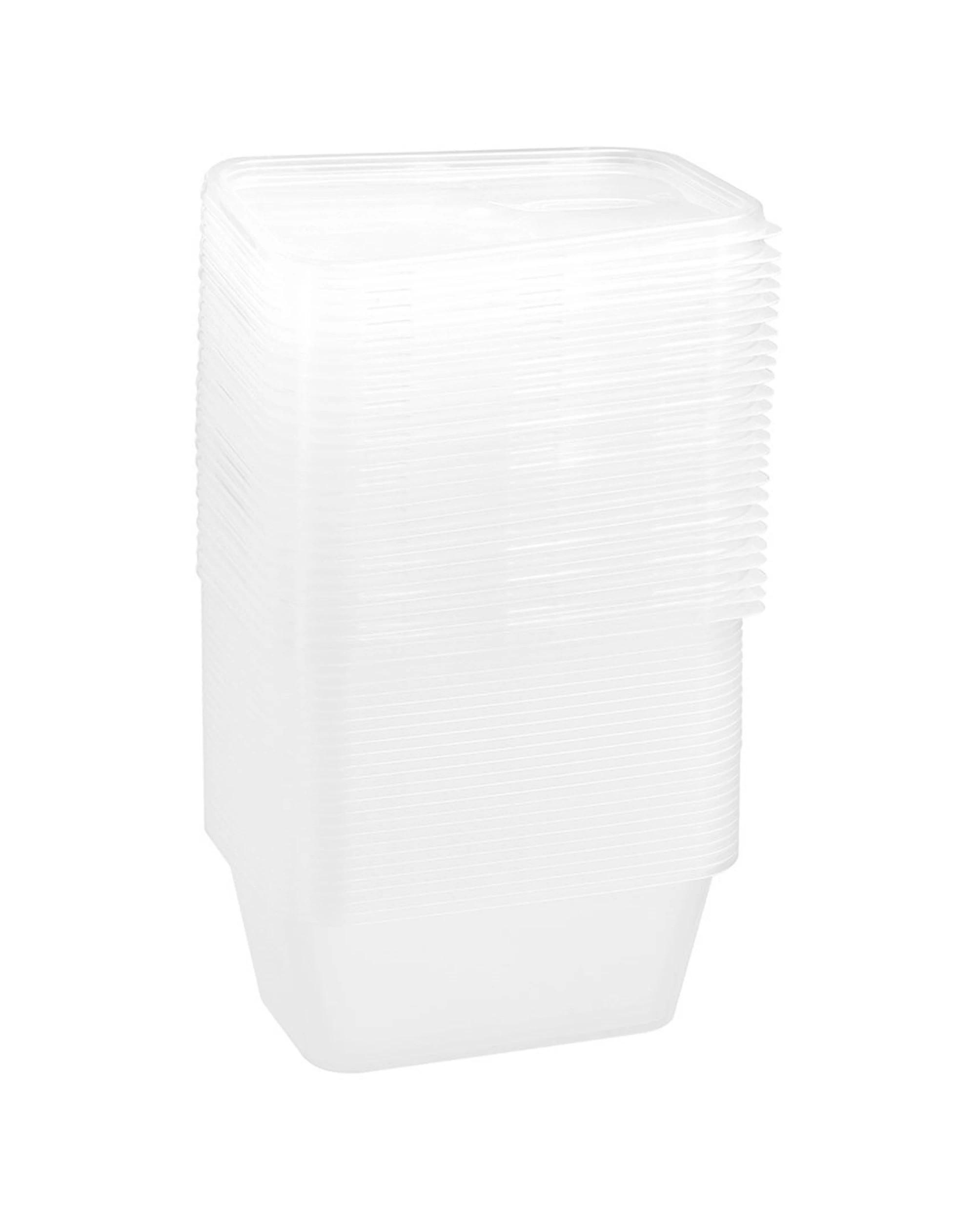 3 25pc Lemon & Lime Reusable Takeaway Food Storage Container Box Rectangular 300ml
 - Clear, 3 of 6