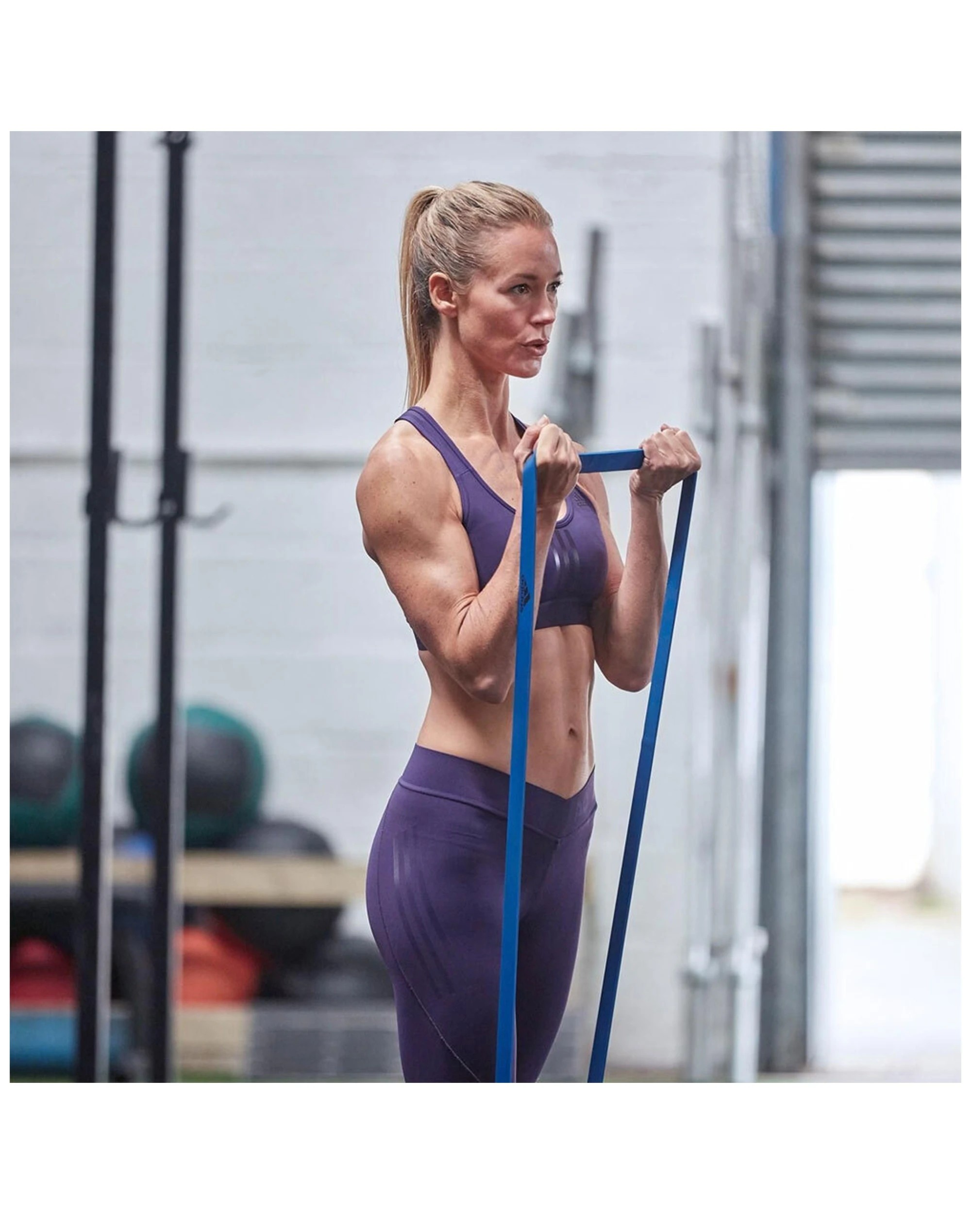 3 Adidas Large Power Fitness Band Level 1 Dynamic Resistance 208 Cm Versatile - Blue, 3 of 4