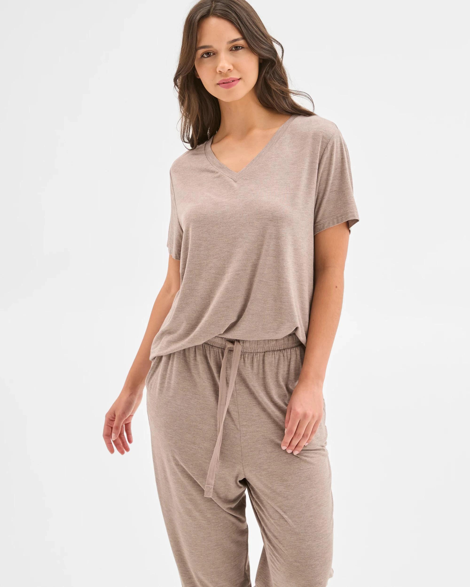 3 Target Woman Soft Comfort Bamboo Jogger Sleep Pants MUSHROOM, 3 of 6