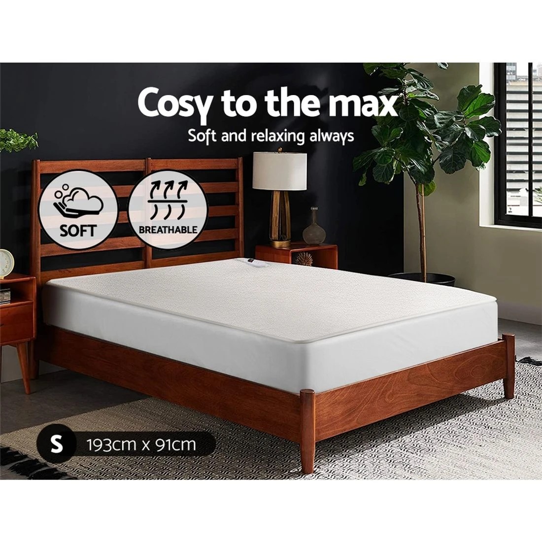 7 Giselle Electric Blanket Fleecy Underlay Single - White, 7 of 7