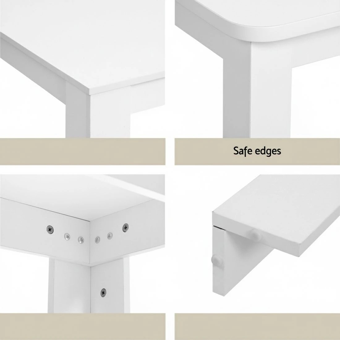 4 1 Artiss Dining Table and 4 Chairs Set  Sherpa - White, 4 of 5