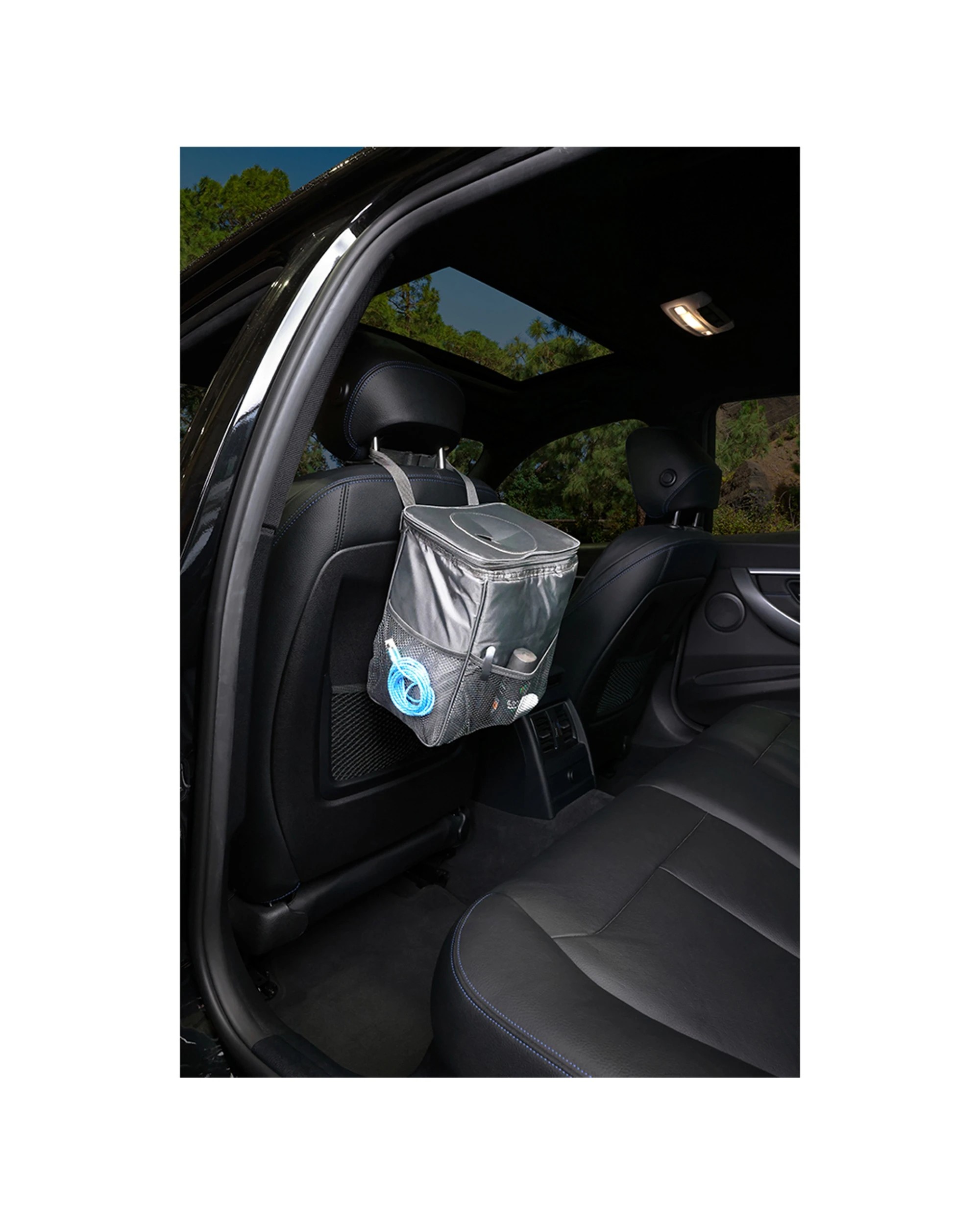 6 Hercules 2 In 1 7.5L Car Drink Beverage Food Insulated Cooling Bag Organiser & Trash Can - Grey, 6 of 6
