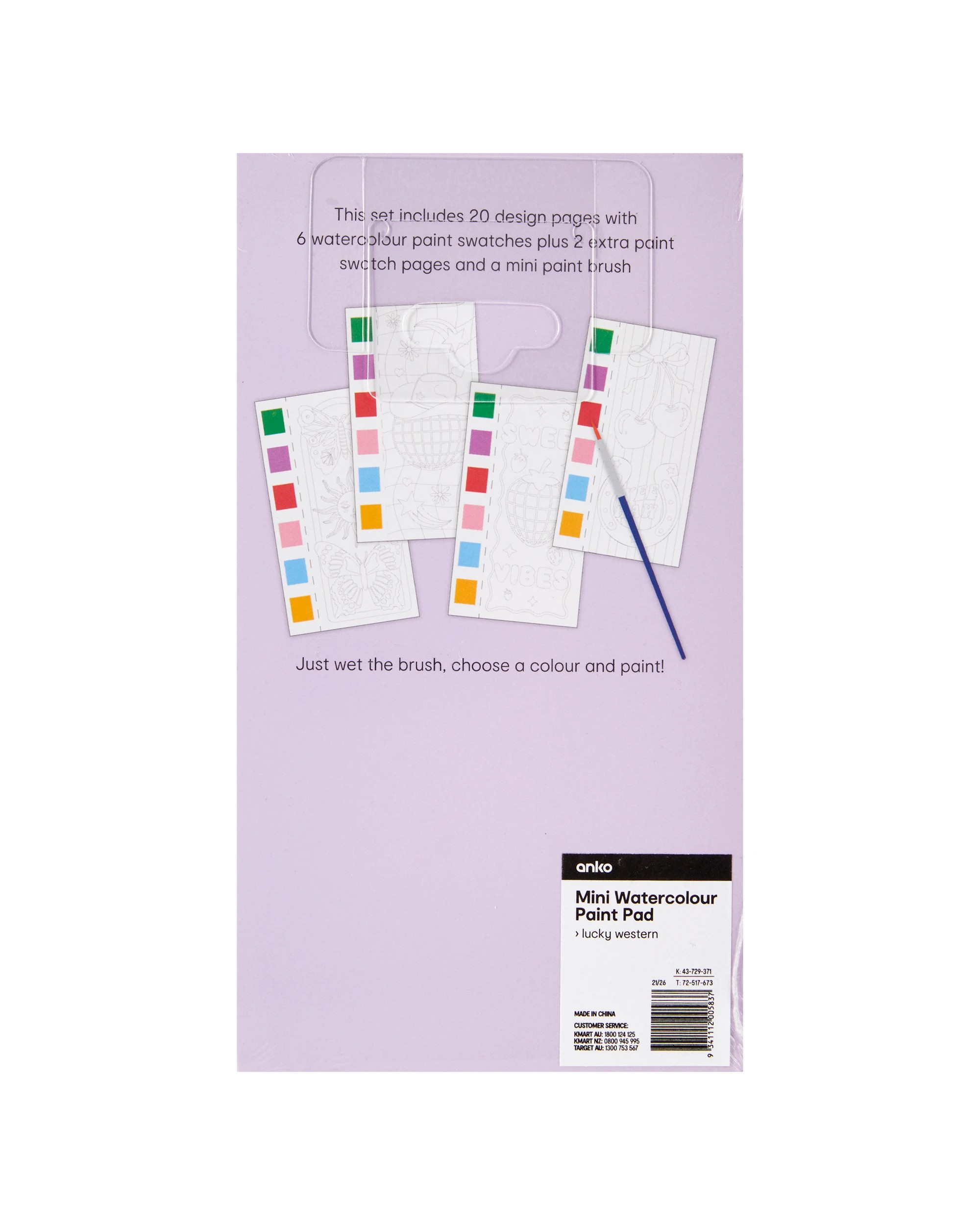 5 Mini Watercolour Paint Pad - Lucky Western, 5 of 5