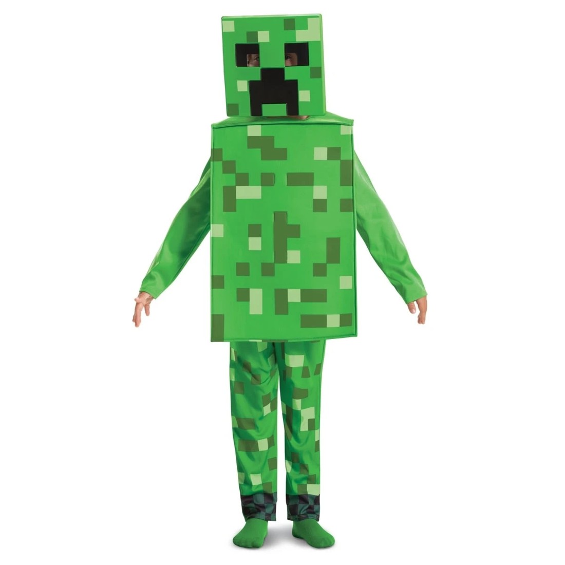 1 Minecraft Creeper Costume - Ages 7-8, 1 of 3