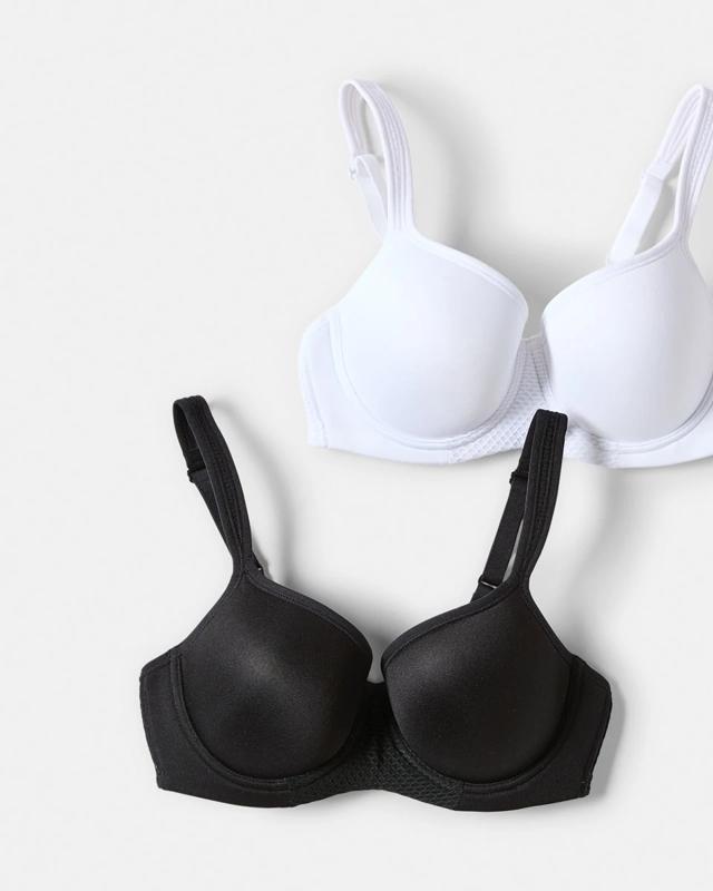 2 Pack Active Womens Sports Underwire Padded Medium Support