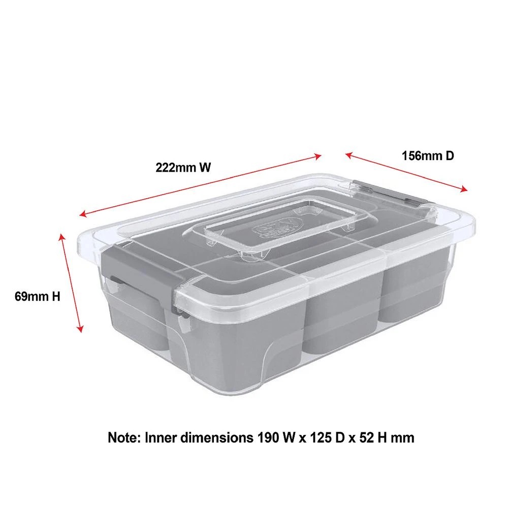 3 Ezy Storage Sort It 1.5L 4 Compartment Storage Container, 3 of 4