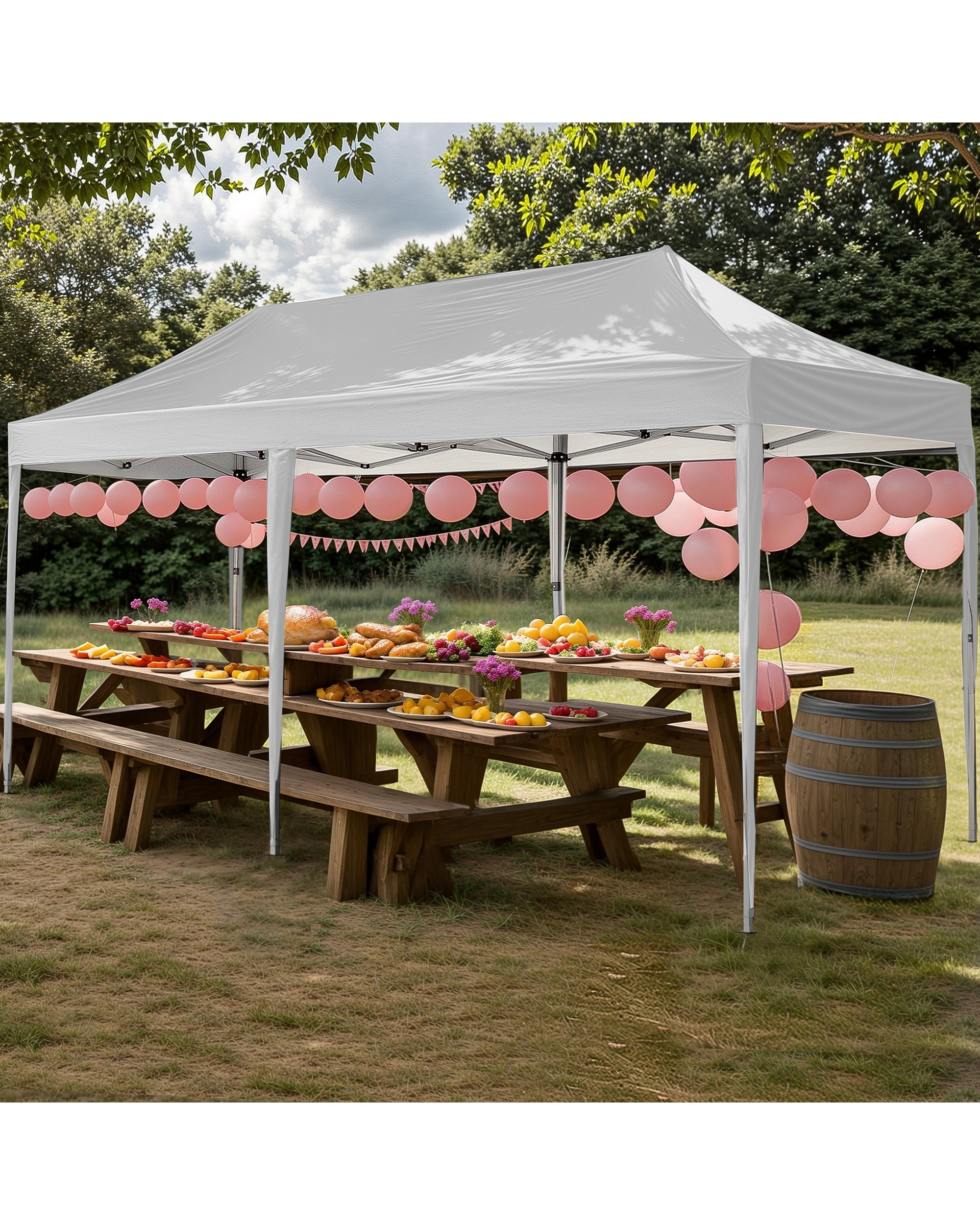 7 Advwin 3×6m Pop Up Canopy Tent with 6 Sidewalls - White, 7 of 7