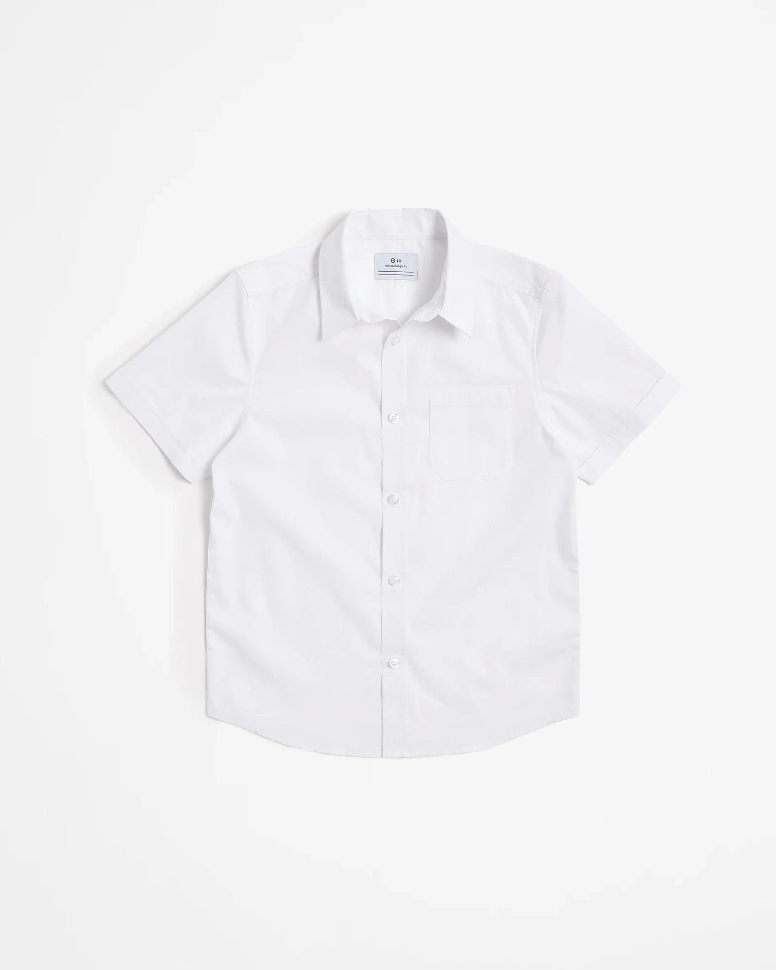 1 Target Kids Short Sleeve School Shirt WHITE, 1 of 3