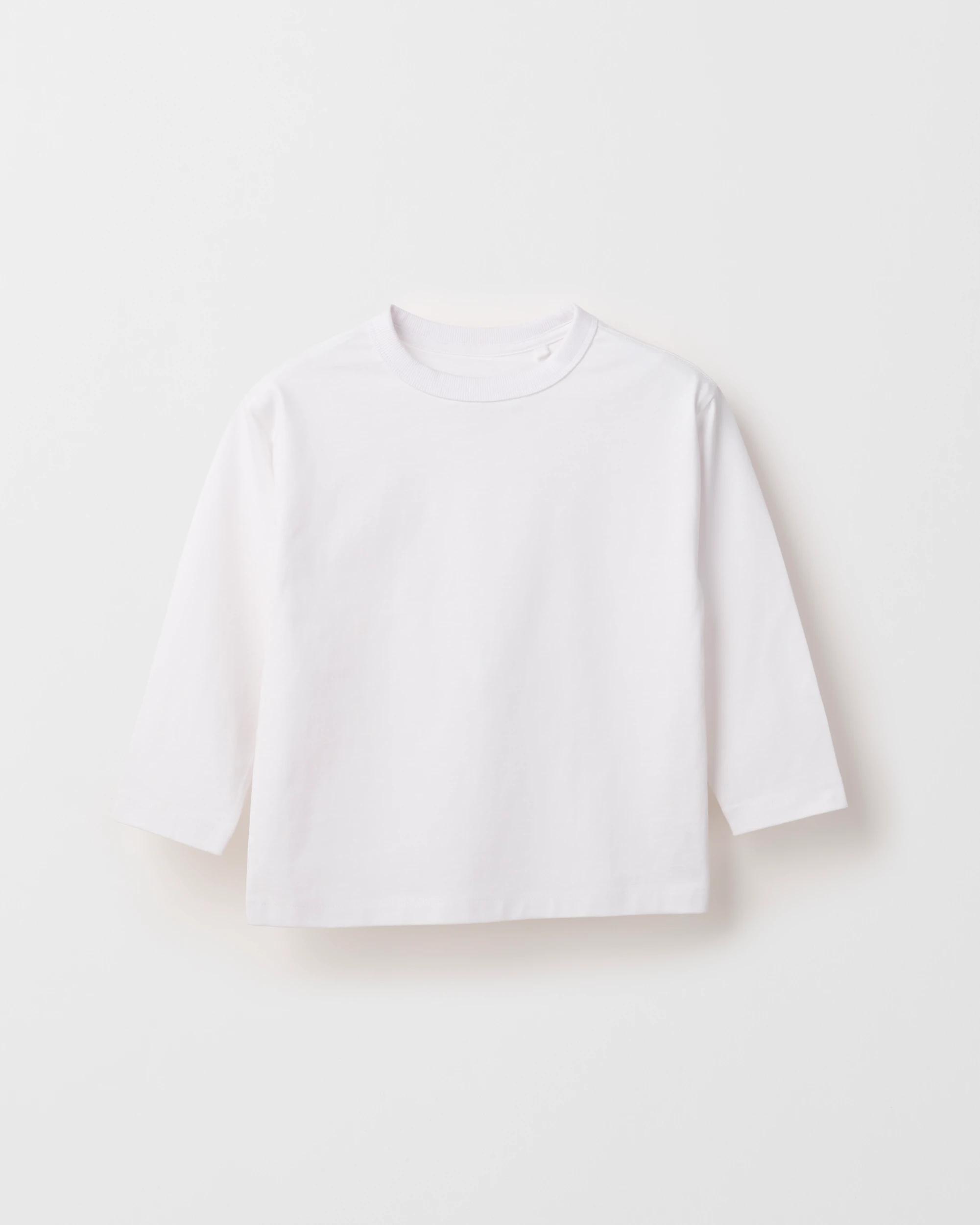 2 Target Kids Organic Cotton 2 Pack Plain Long Sleeve T-Shirt WHITE, 2 of 3