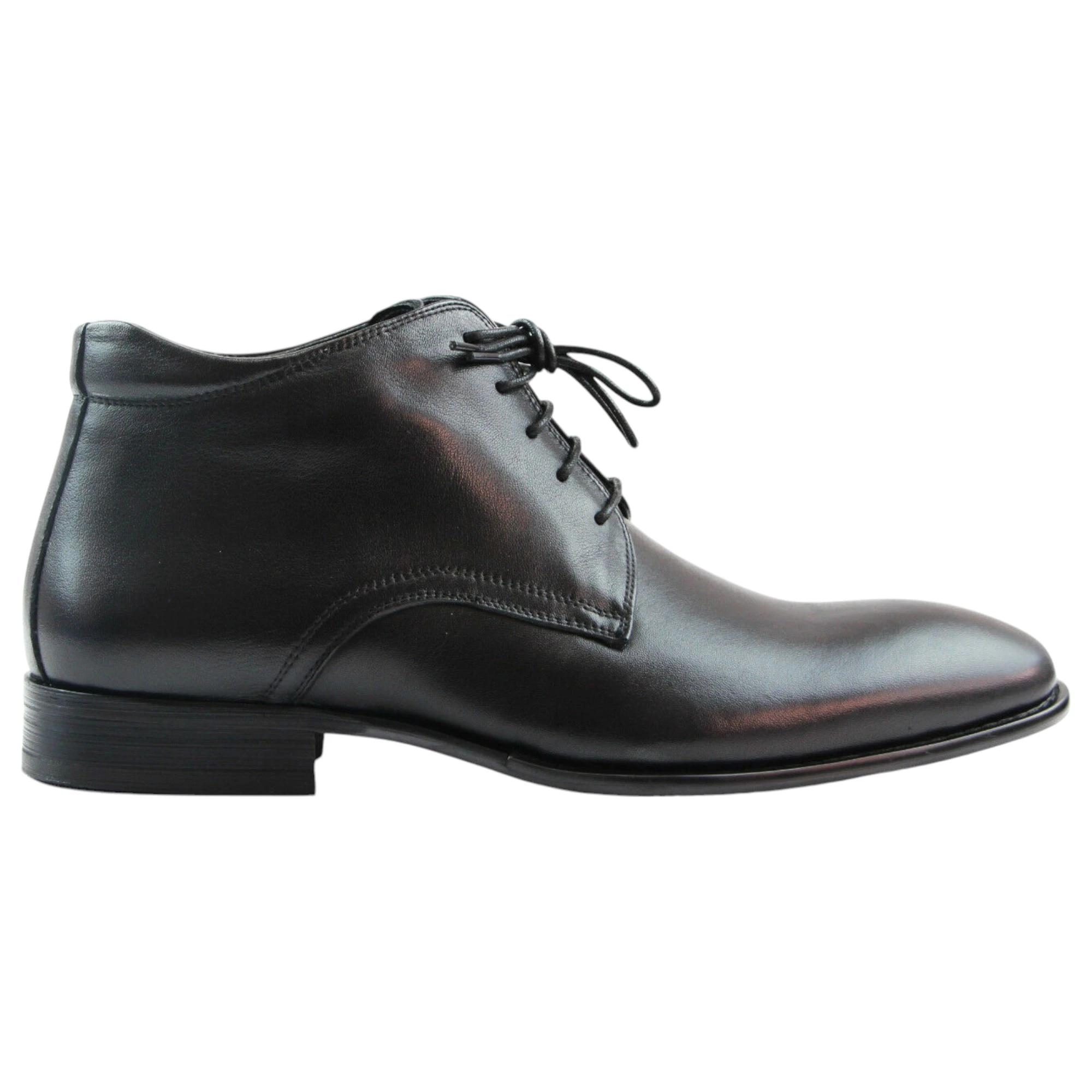 2 Zasel Mens Cosmo Formal Leather Lace Up Dress Casual Wedding Boots BLACK, 2 of 4