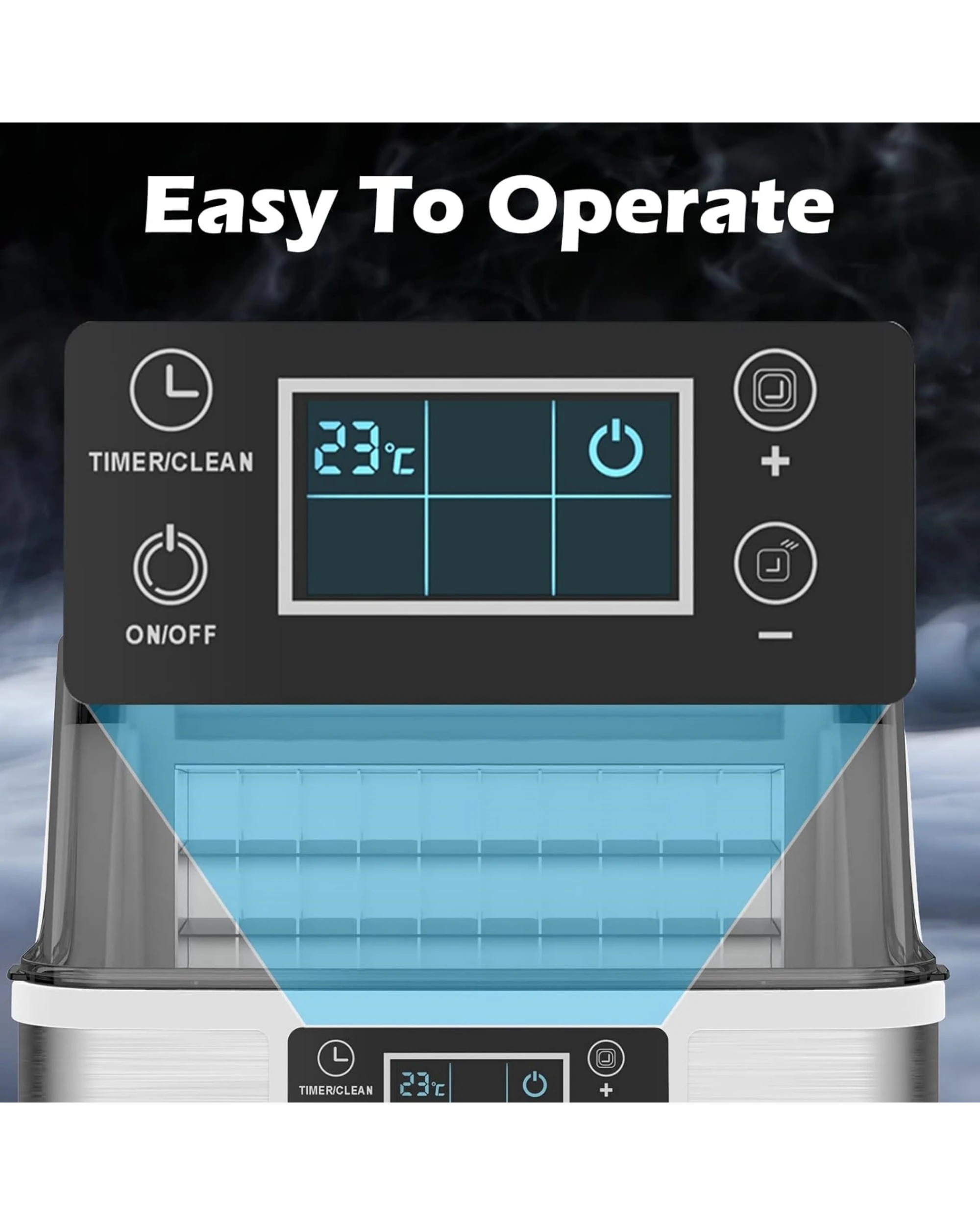 8 Advwin 20kg Ice Maker Machine Clear Cube Making Countertop Home Commercial Ice Cube Maker Machine Stainless Steel, 8 of 8