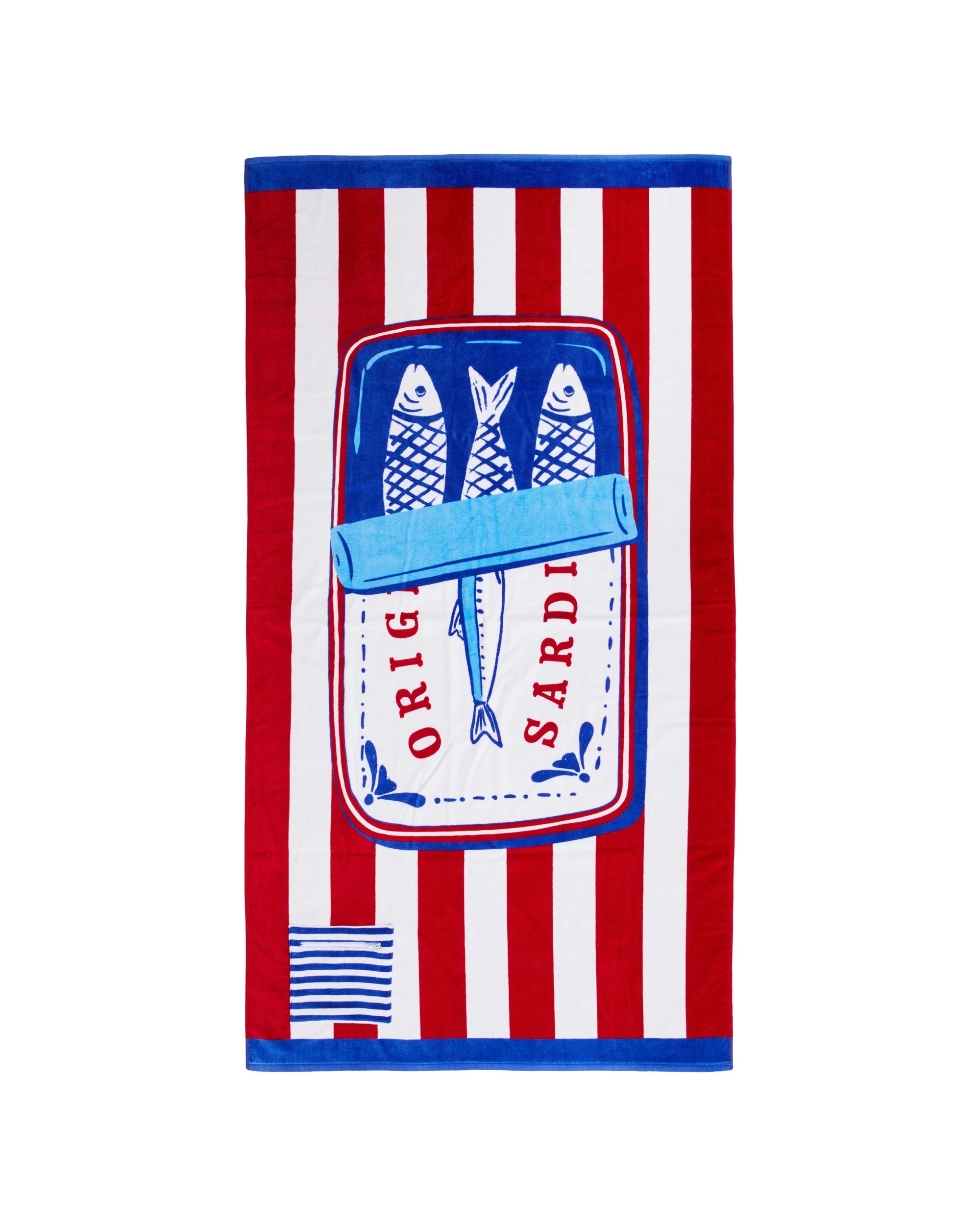 1 Sardine XL Cotton Velour Beach Towel, 1 of 6