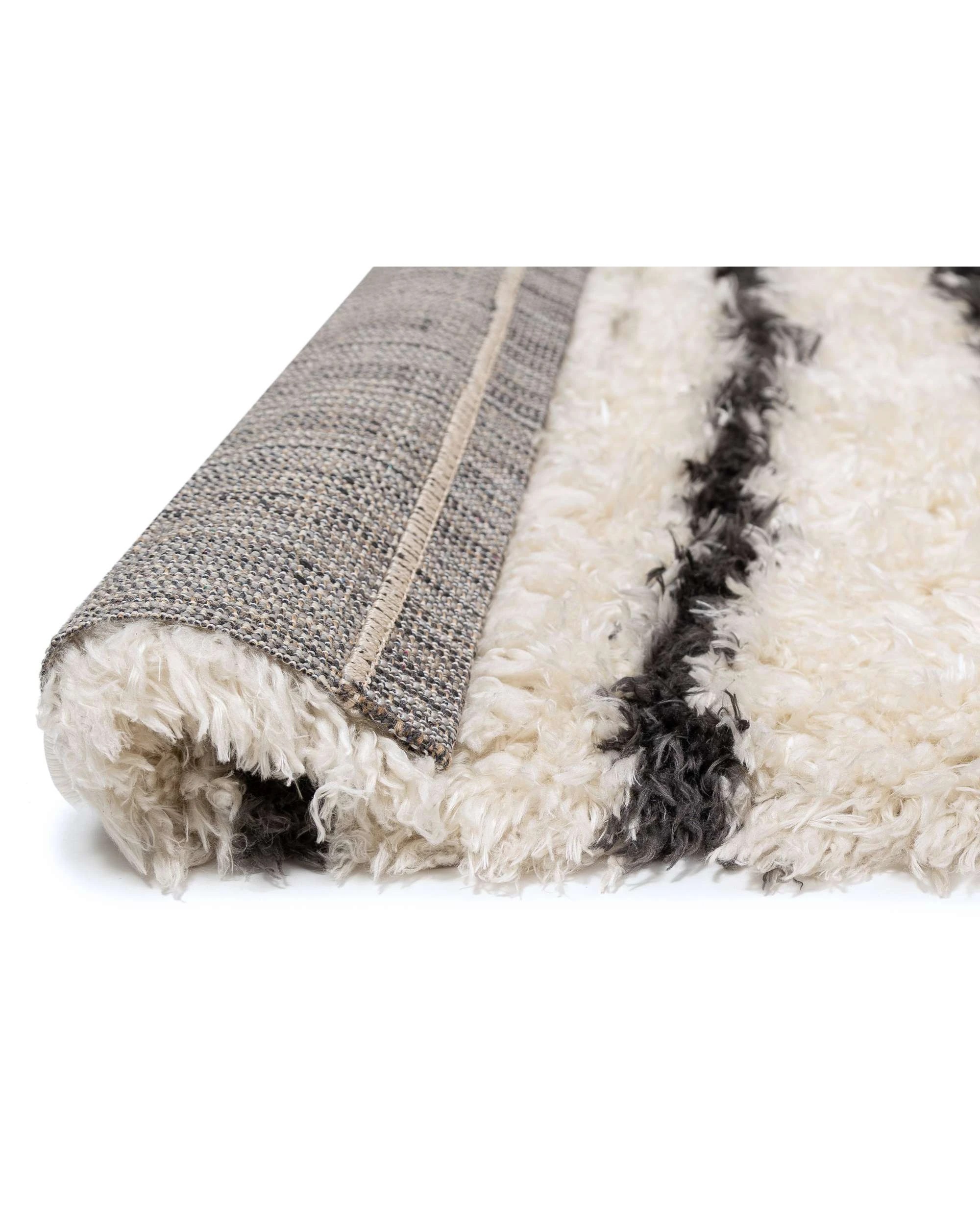 5 Loopsie Bao Striped Shag Rug-290cm x 200cm - White, 5 of 8