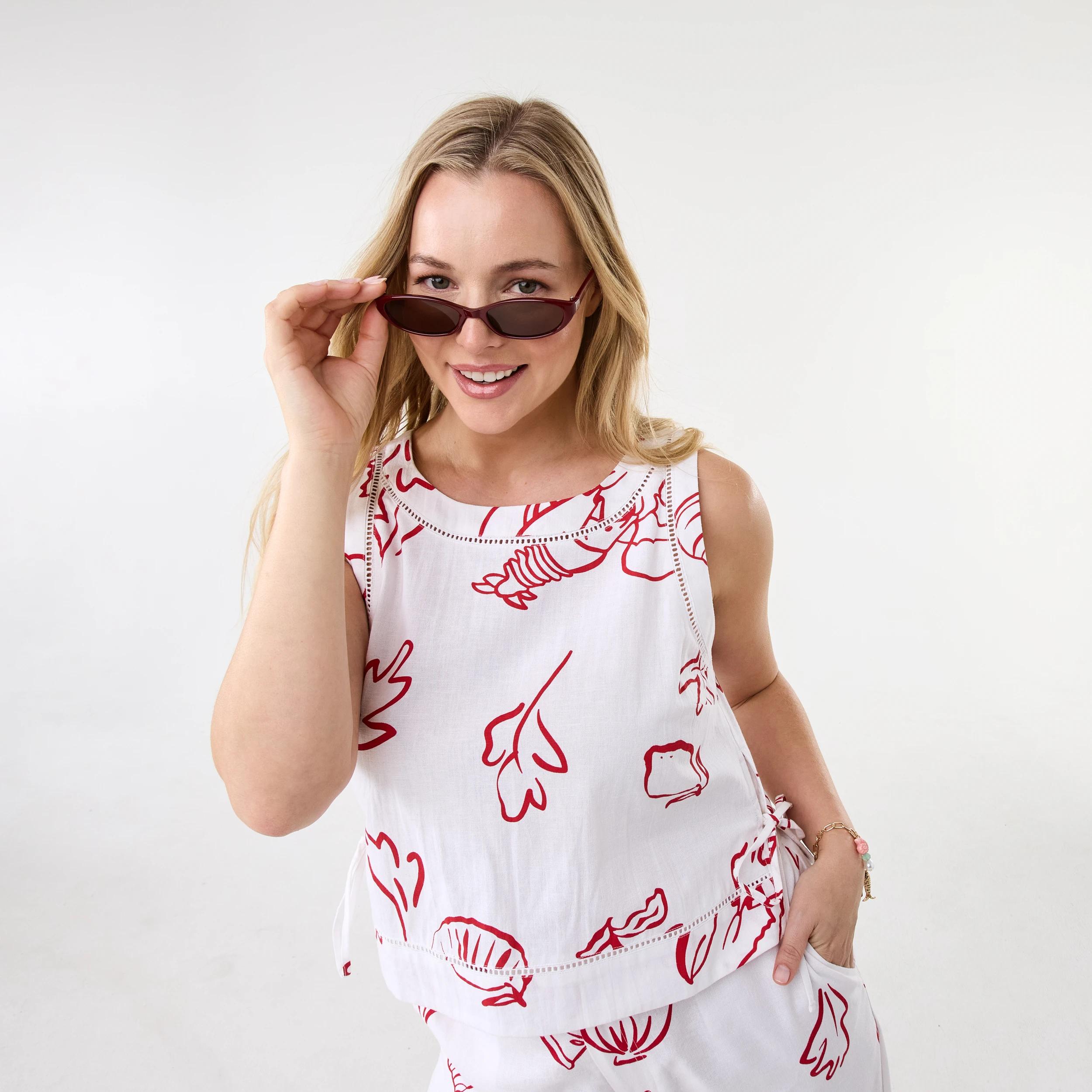 5 Sleeveless Side Tie Detail Top Red Vacay, 5 of 10