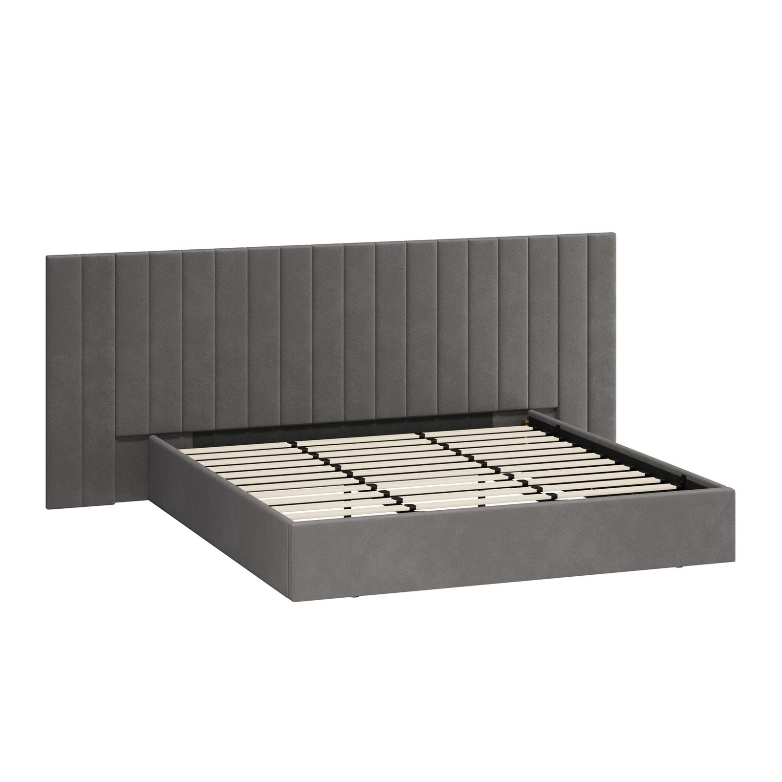7 Oikiture King Bed Frame Gas Lift Base With Storage Oversized Headboard - Grey, 7 of 7