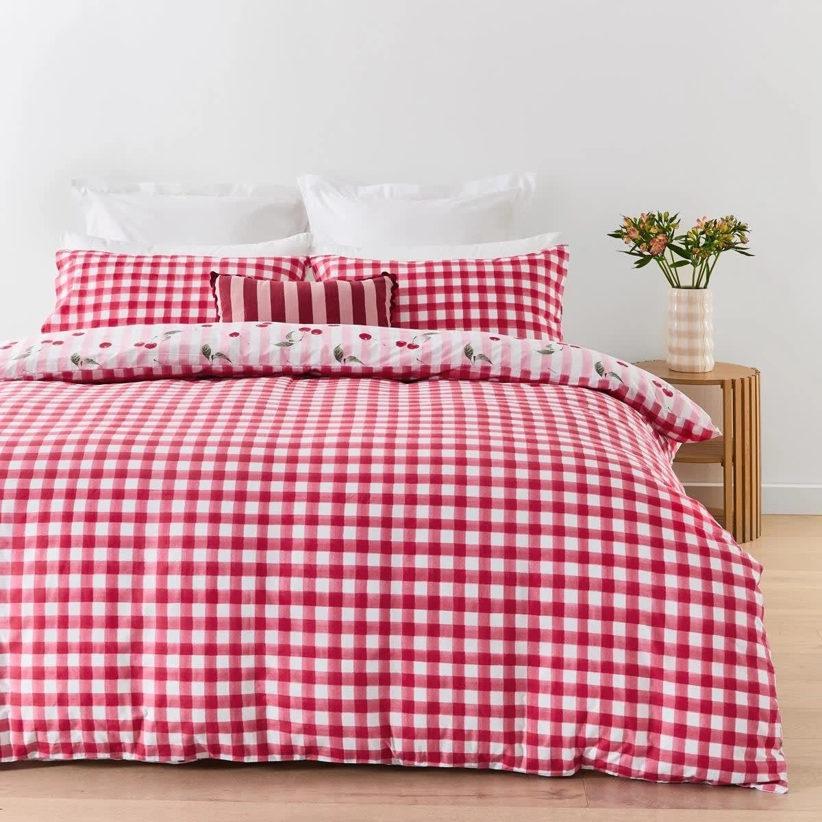 2 Cherry Cotton Rich Reversible Quilt Cover Set - Double Bed, 2 of 7